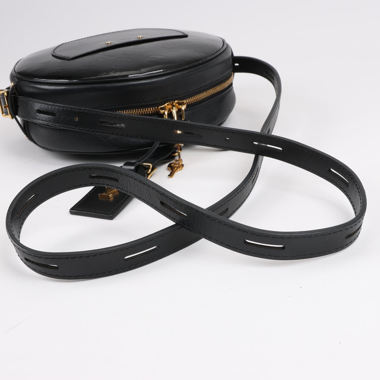 Louis Vuitton Boite Chapeau Souple Vernis Leder Umhängetasche in Schwarz M53999