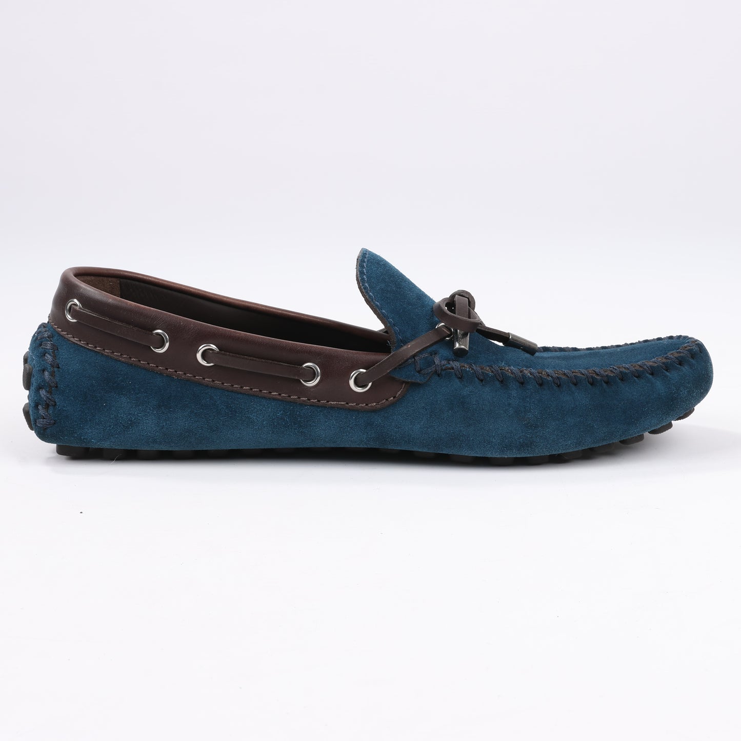 Louis Vuitton 14 Jahre Wildleder-Loafer in Marineblau x Braun, Größe 43 EU, ND0114