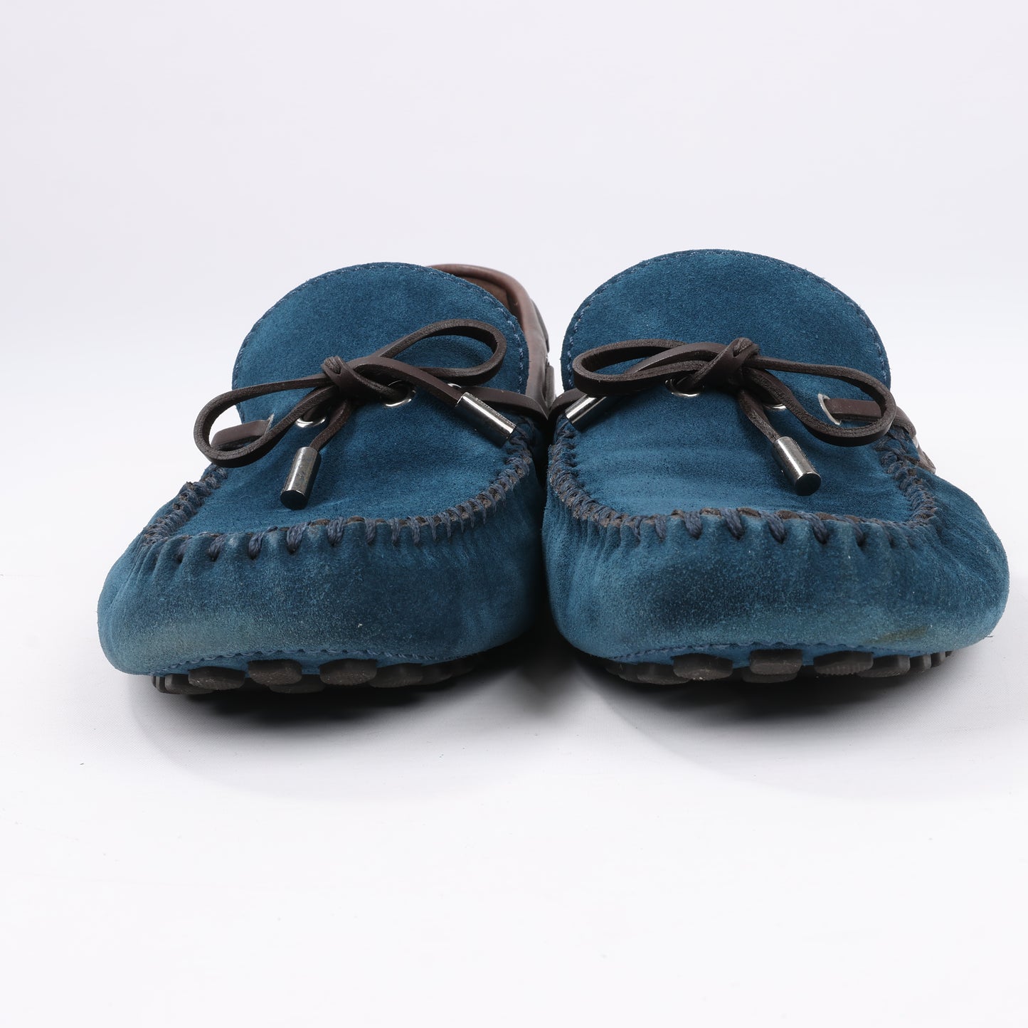 Louis Vuitton 14 Jahre Wildleder-Loafer in Marineblau x Braun, Größe 43 EU, ND0114