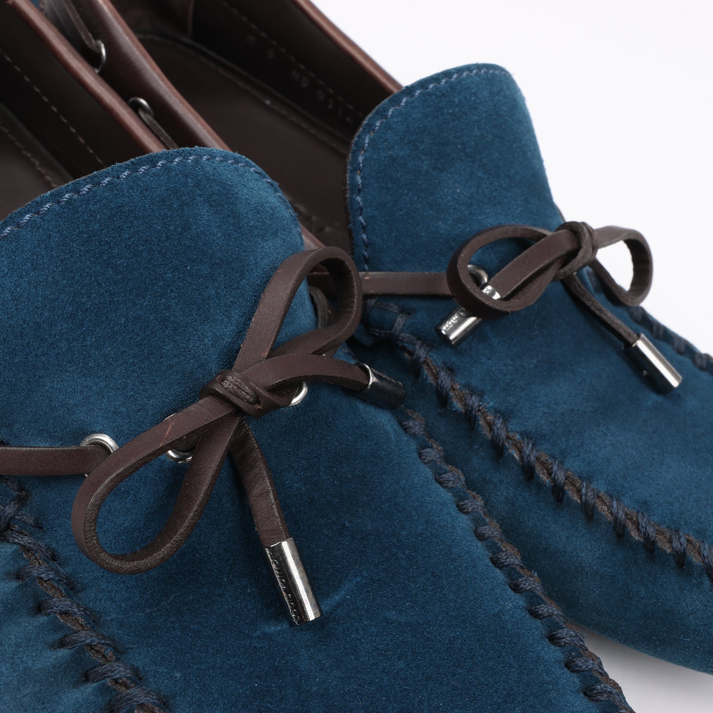 Louis Vuitton 14 Jahre Wildleder-Loafer in Marineblau x Braun, Größe 43 EU, ND0114
