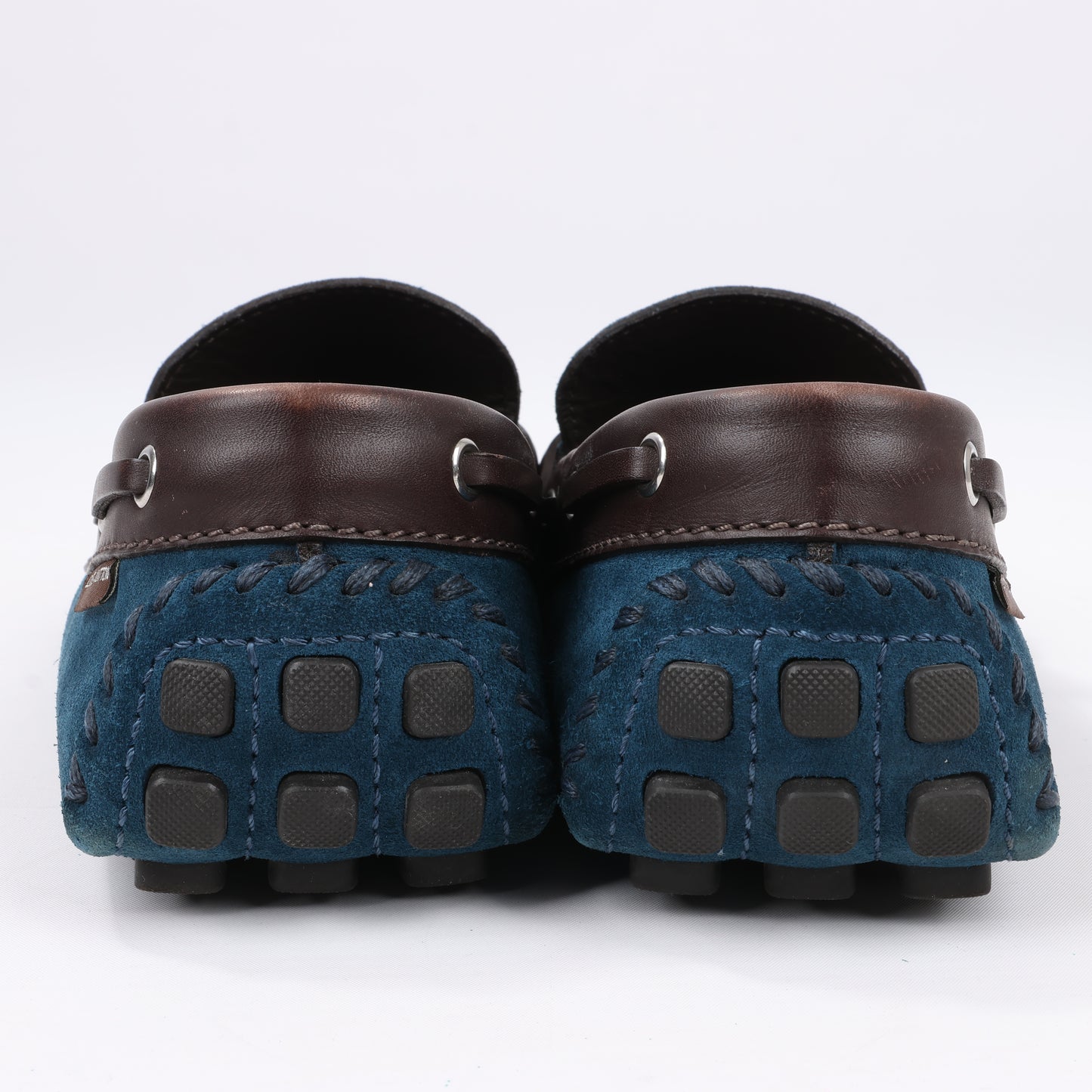 Louis Vuitton 14 Jahre Wildleder-Loafer in Marineblau x Braun, Größe 43 EU, ND0114