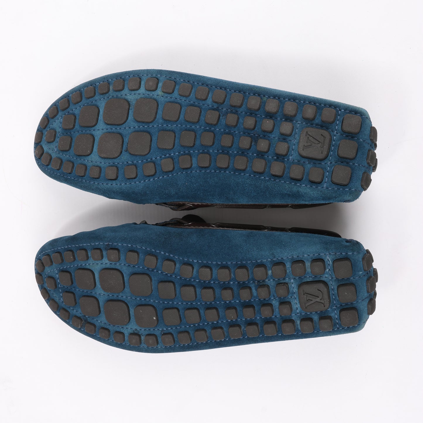 Louis Vuitton 14 Jahre Wildleder-Loafer in Marineblau x Braun, Größe 43 EU, ND0114