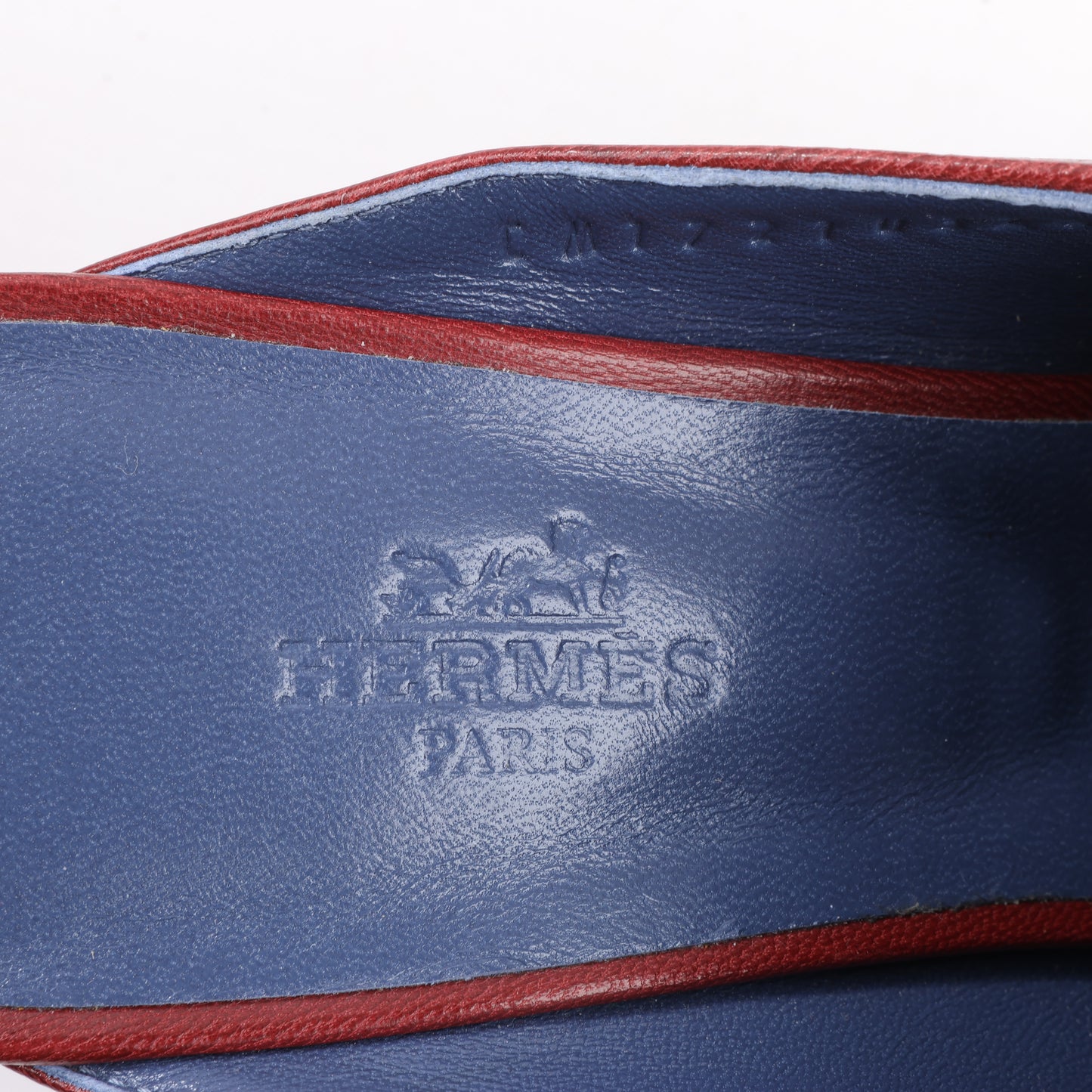 Hermes Paradis Leder Pantolette Constance in Burgund, Größe 37,5 EU