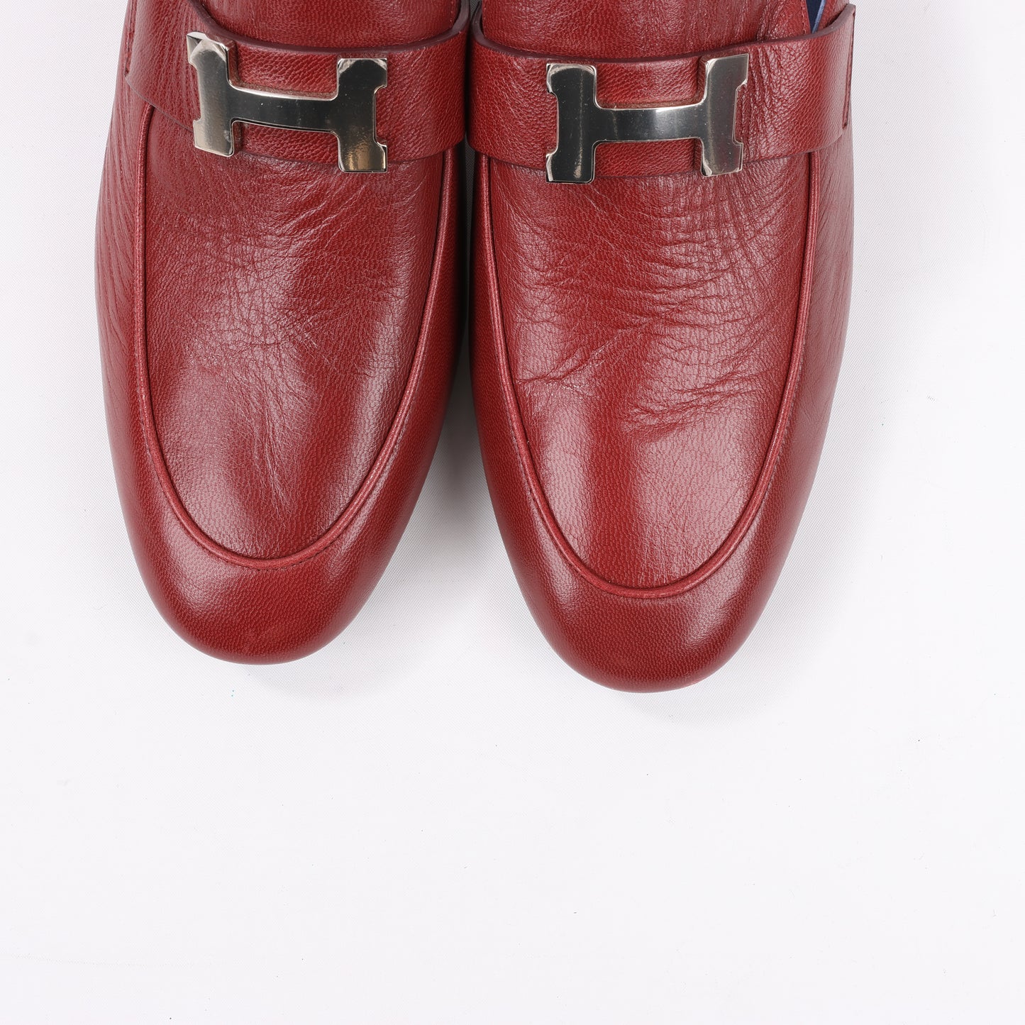 Hermes Paradis Leder Pantolette Constance in Burgund, Größe 37,5 EU