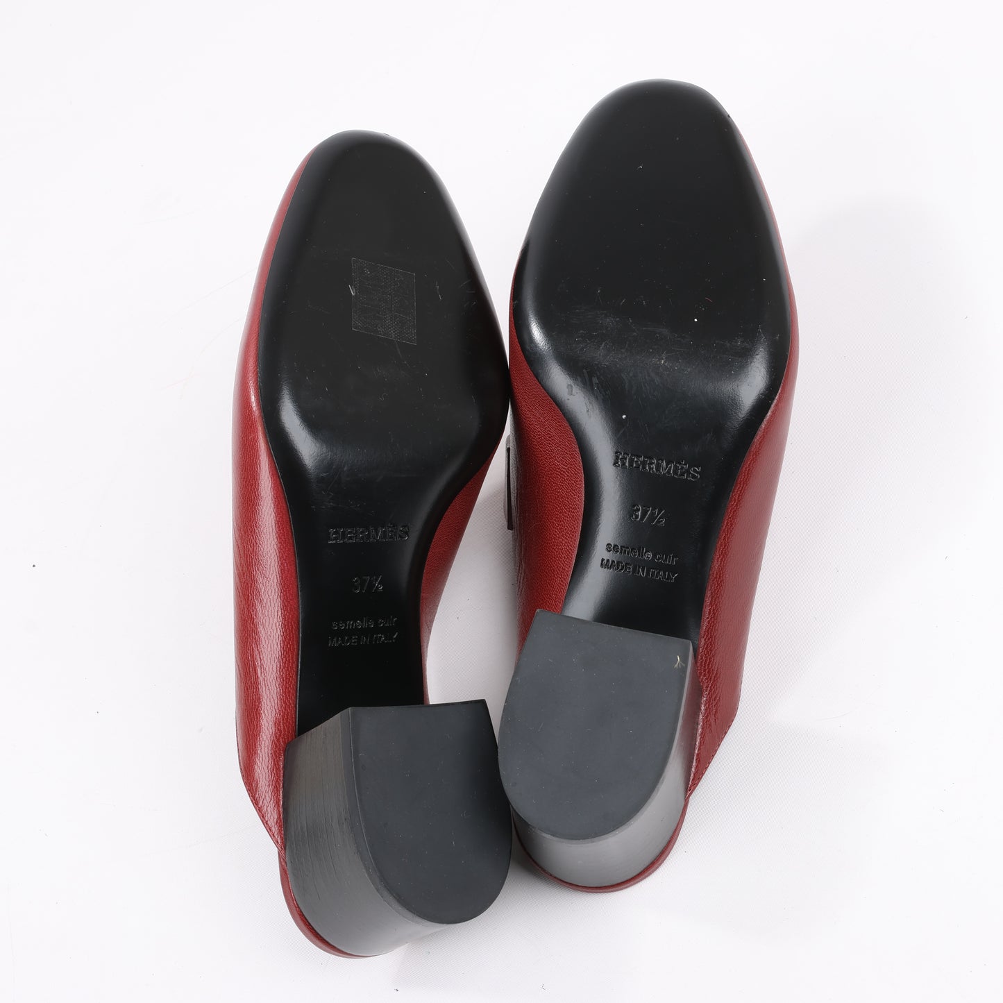 Hermes Paradis Leder Pantolette Constance in Burgund, Größe 37,5 EU