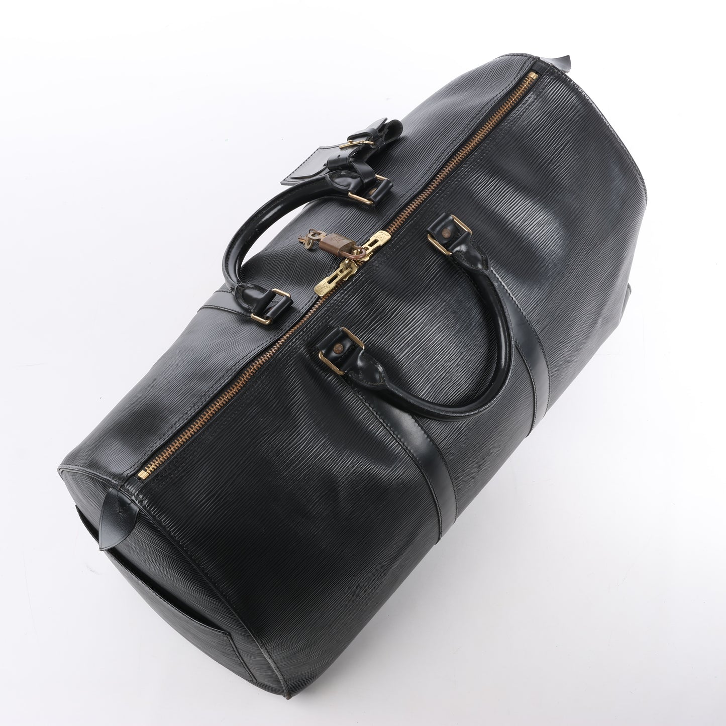 Louis Vuitton Epi Leder Keepall 50 Reisetasche in Schwarz M42962