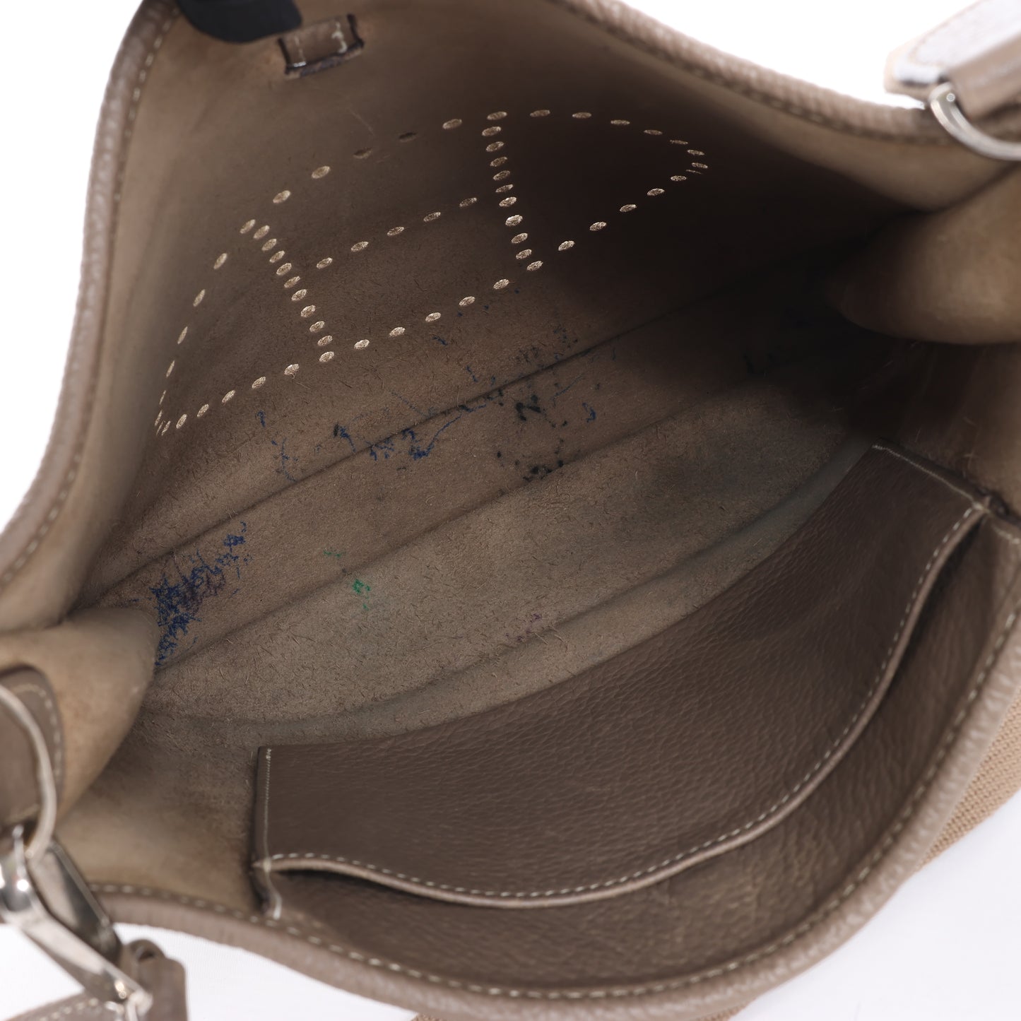 Hermès Evelyne 1 29 PM Taurillon Clemence Taupe Silber Metallbeschläge L: 2008
