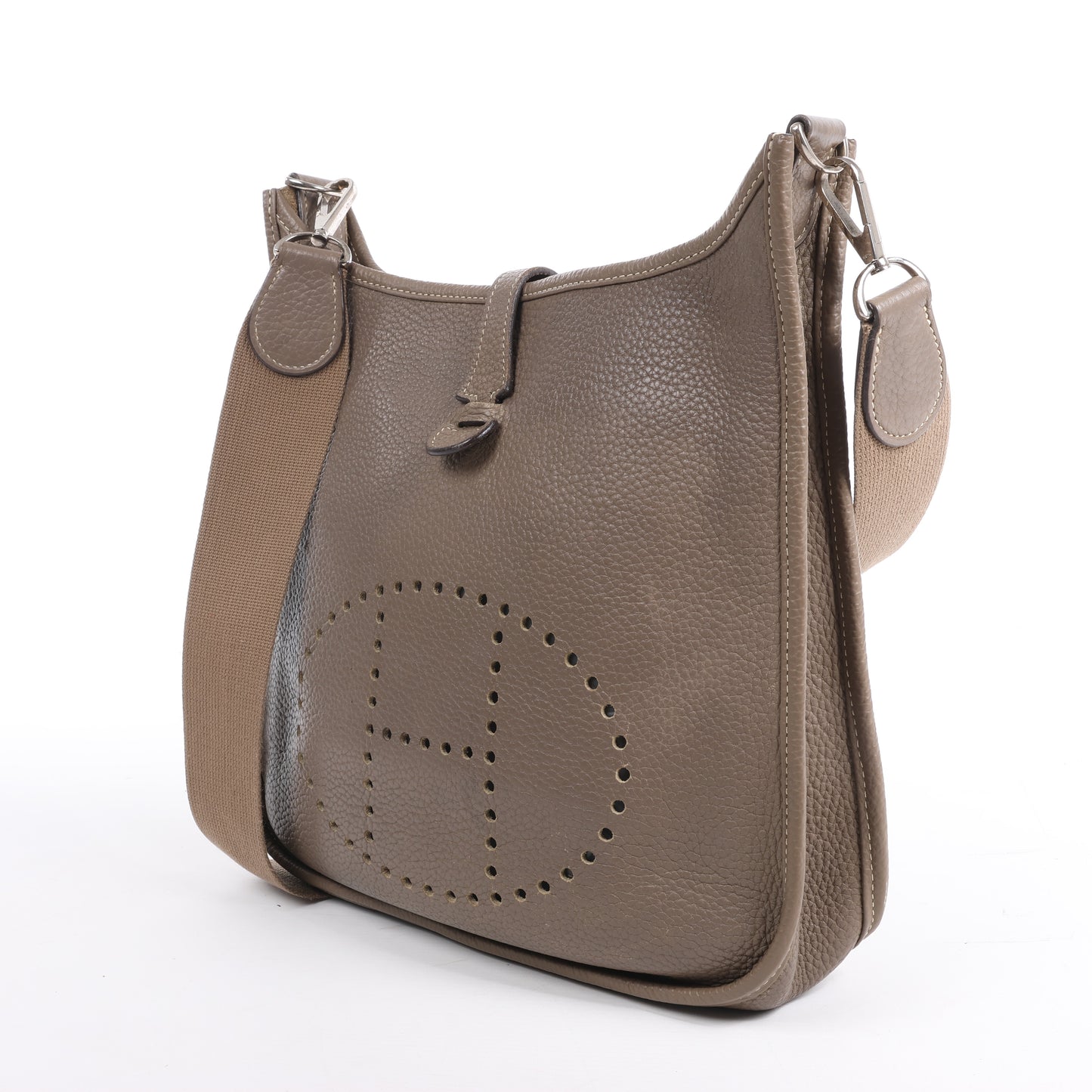 Hermès Evelyne 1 29 PM Taurillon Clemence Taupe Silber Metallbeschläge L: 2008