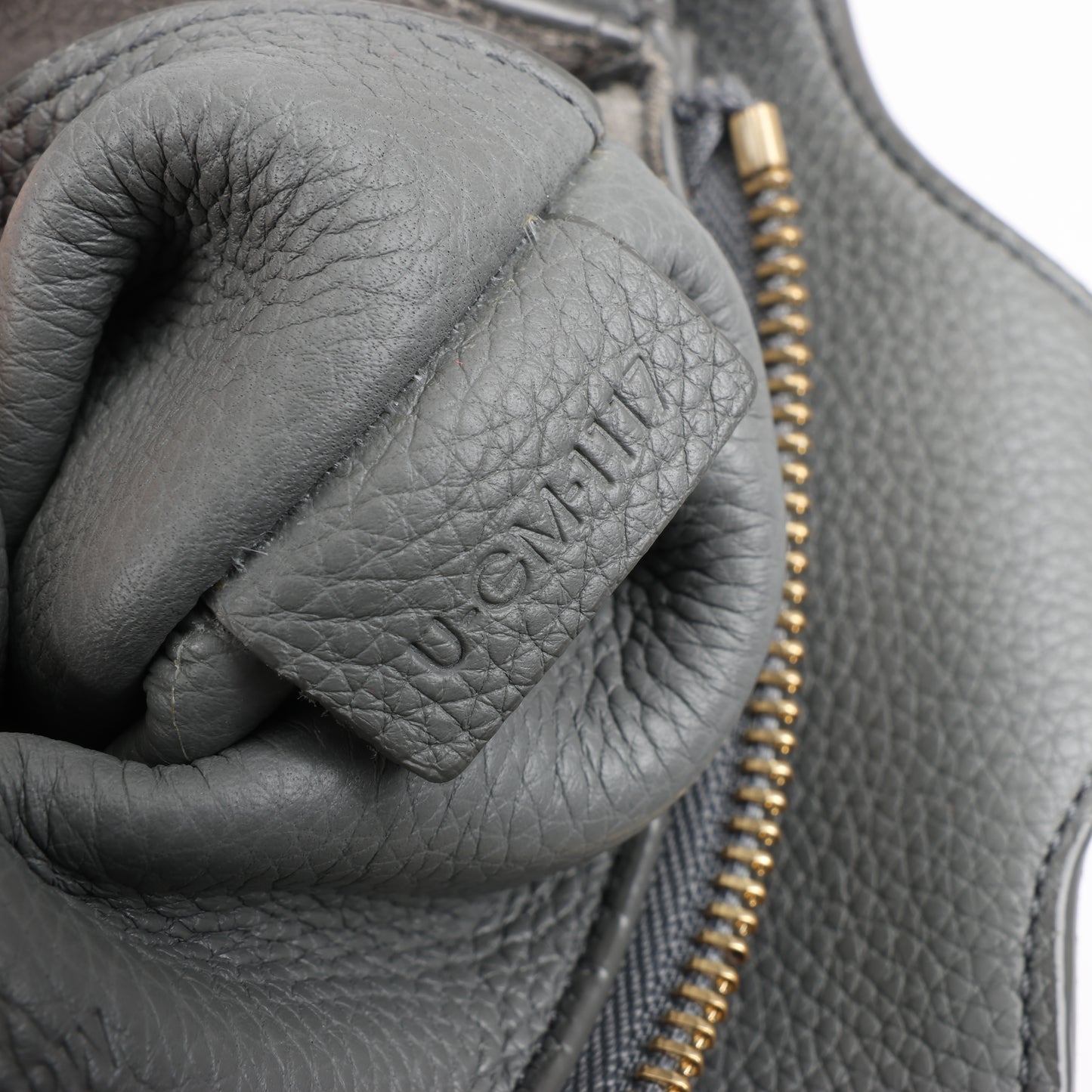 Celine Tri-Fold Leather Shoulder Bag in Grey