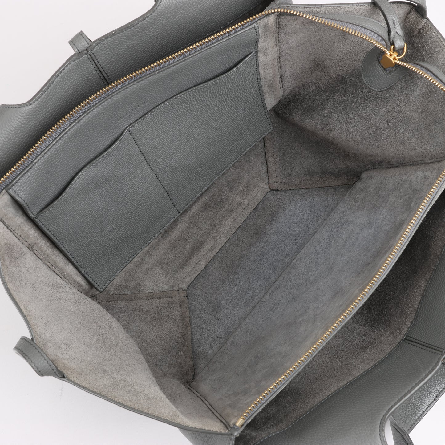 Celine Tri-Fold Leather Shoulder Bag in Grey