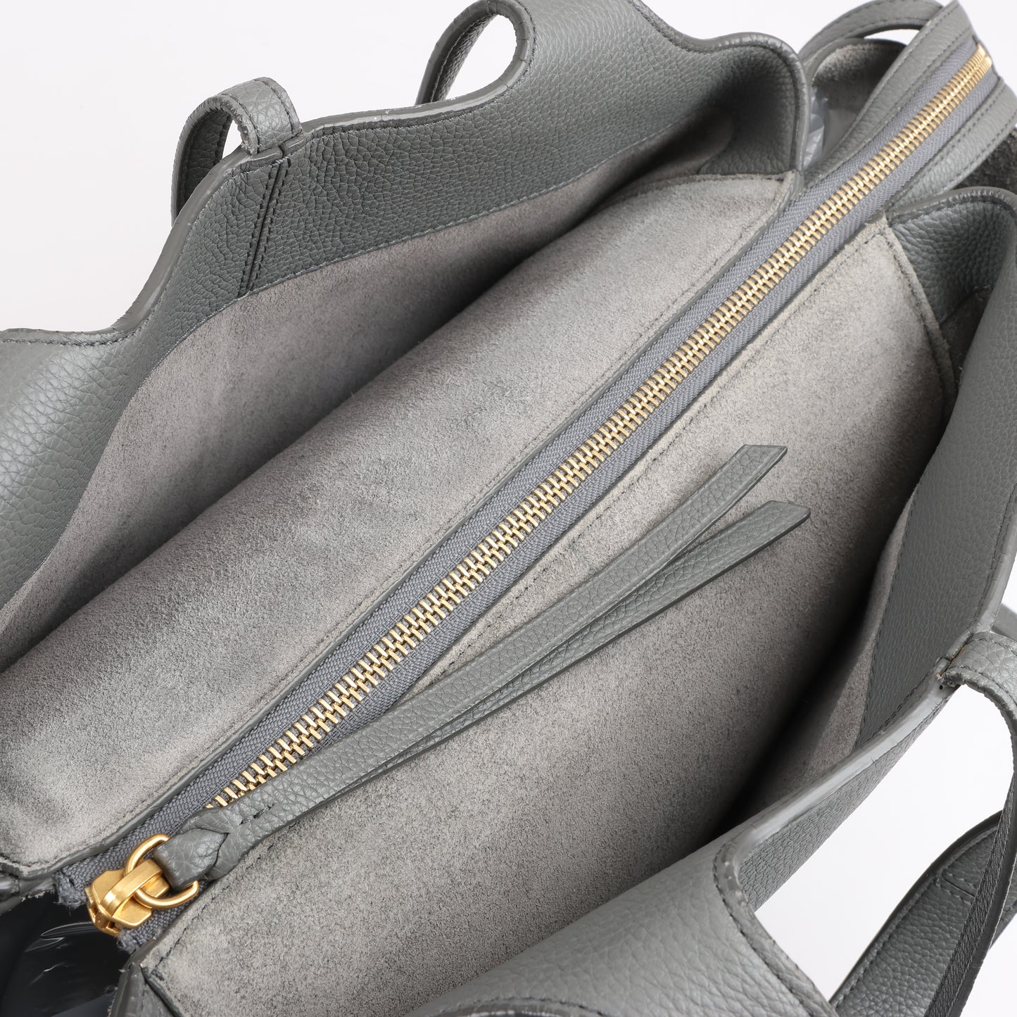 Celine Tri-Fold Leather Shoulder Bag in Grey