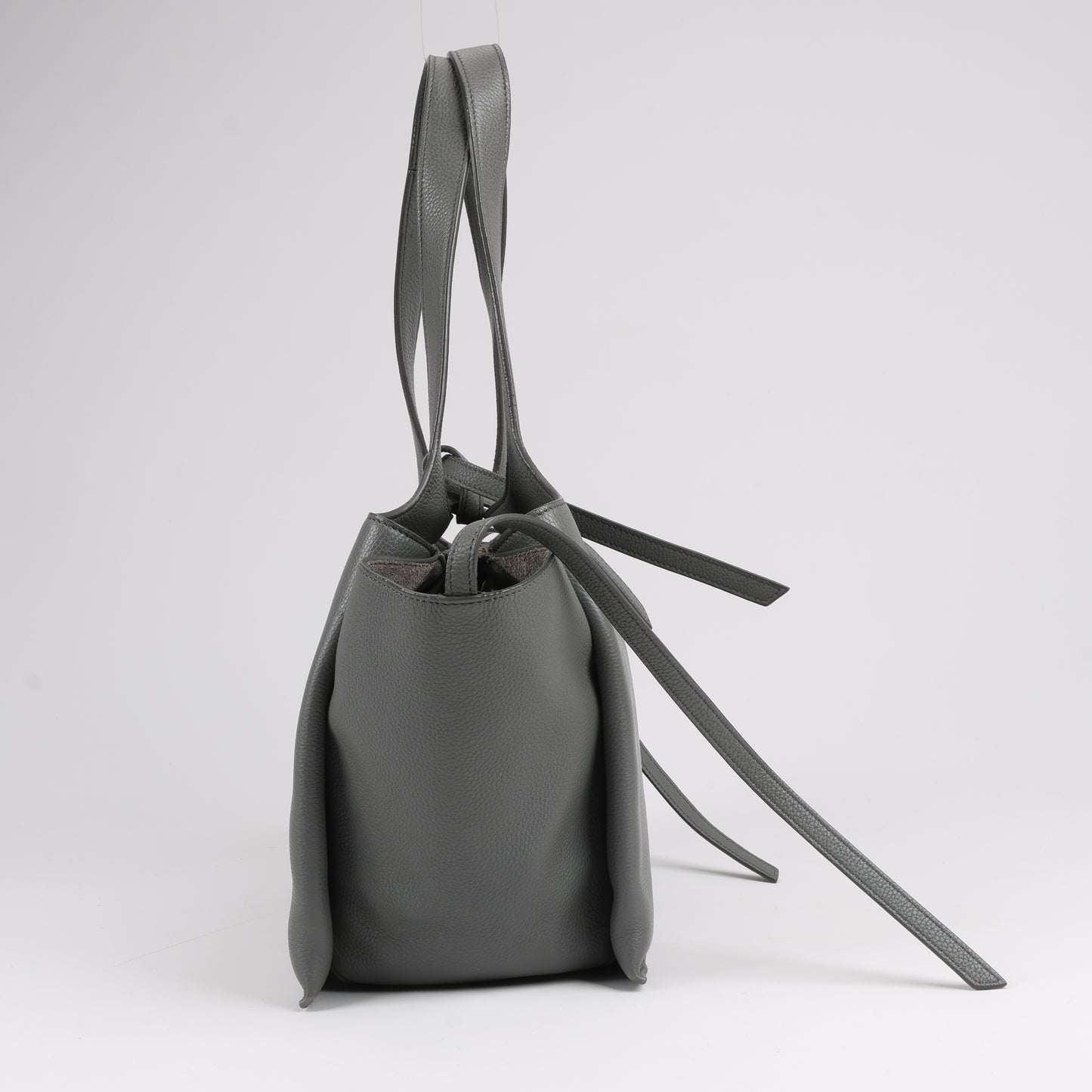 Celine Tri-Fold Leather Shoulder Bag in Grey