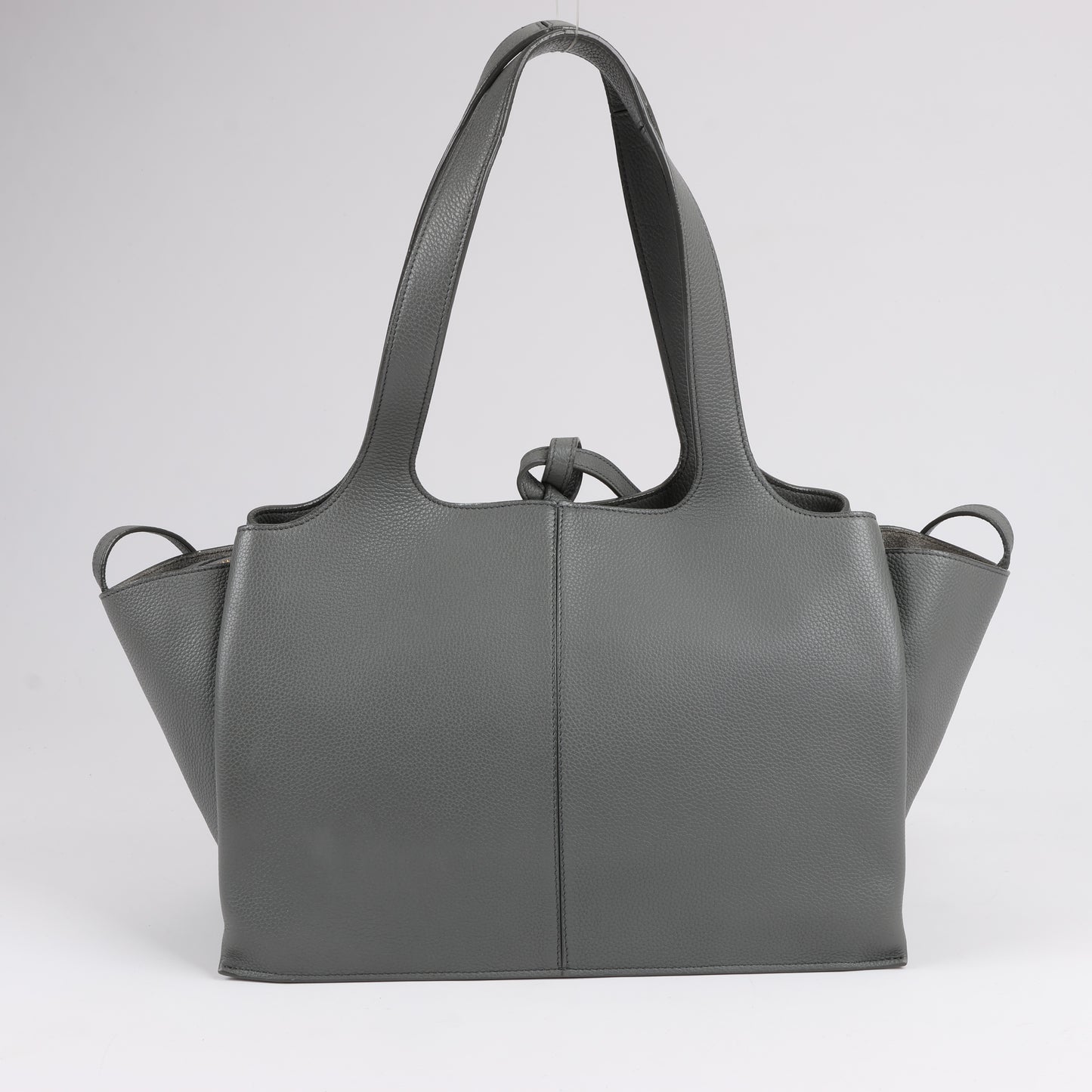 Celine Tri-Fold Leather Shoulder Bag in Grey