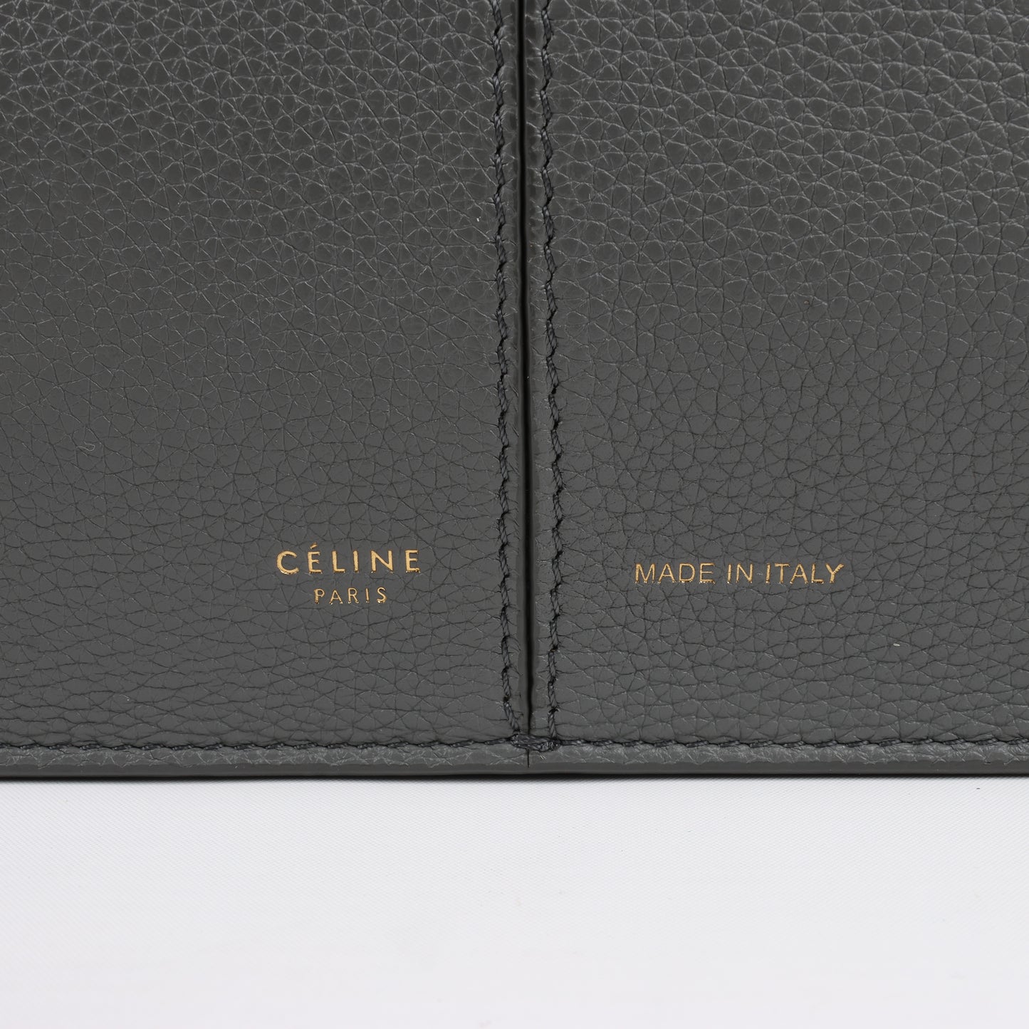 Celine Tri-Fold Leather Shoulder Bag in Grey
