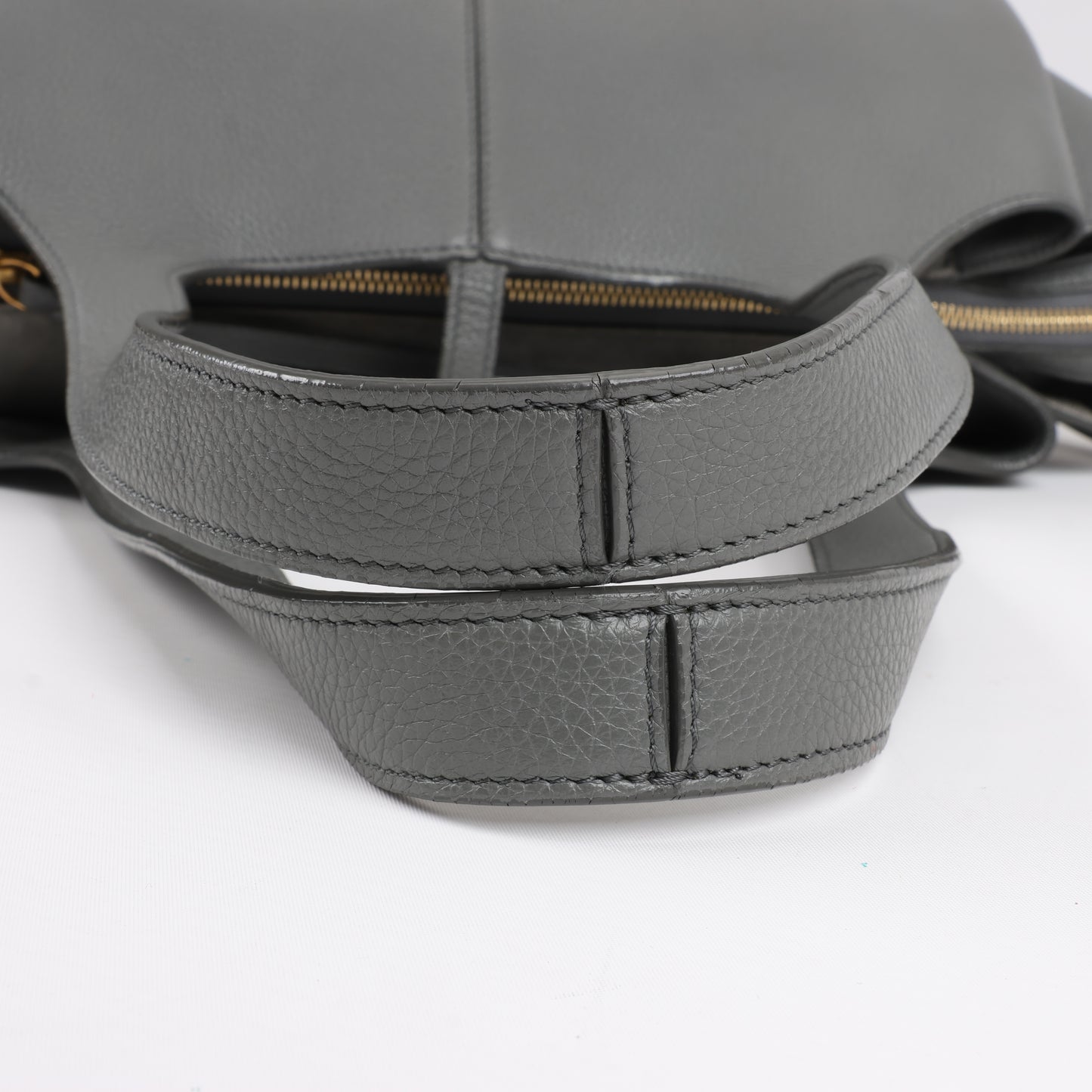 Celine Tri-Fold Leather Shoulder Bag in Grey