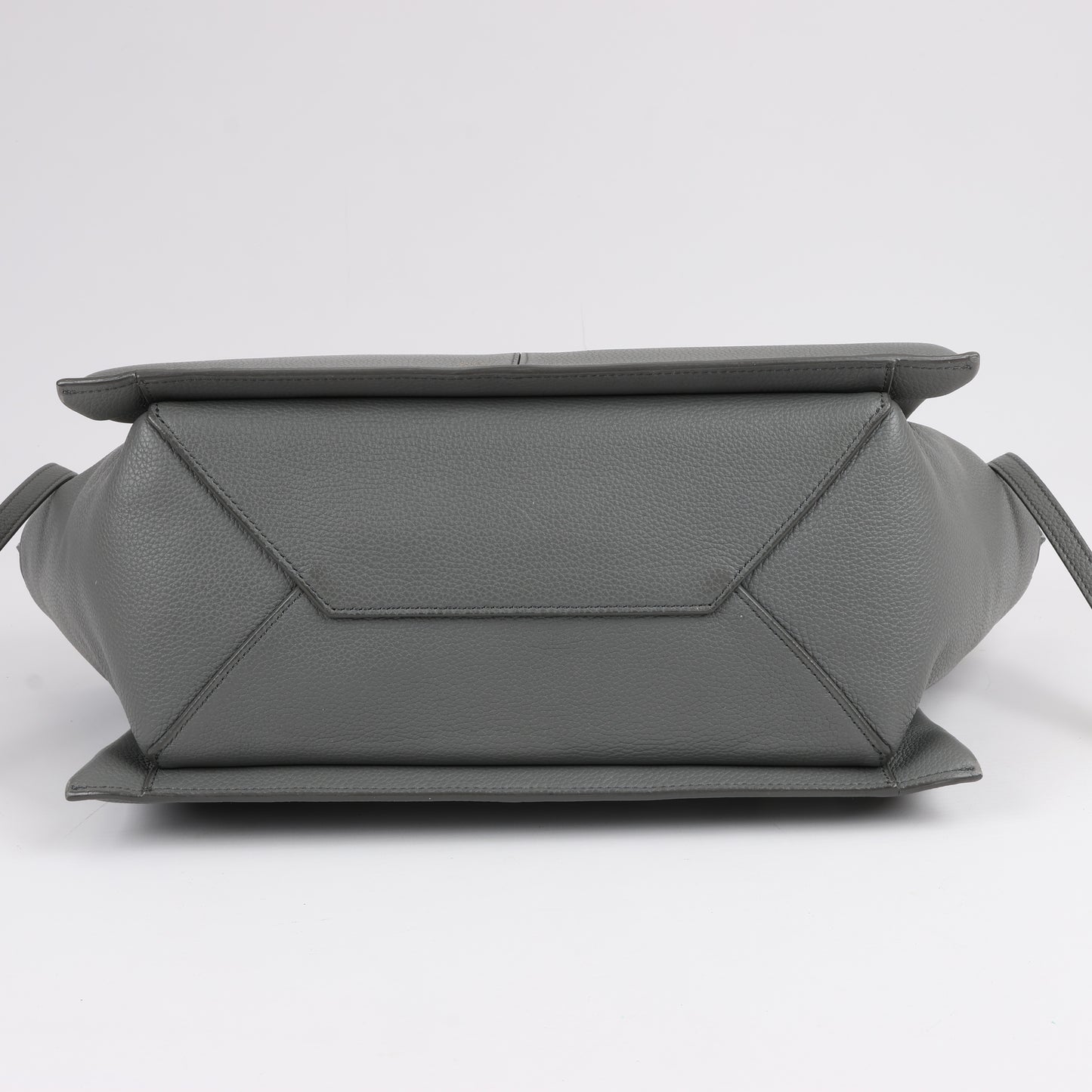 Celine Tri-Fold Leather Shoulder Bag in Grey