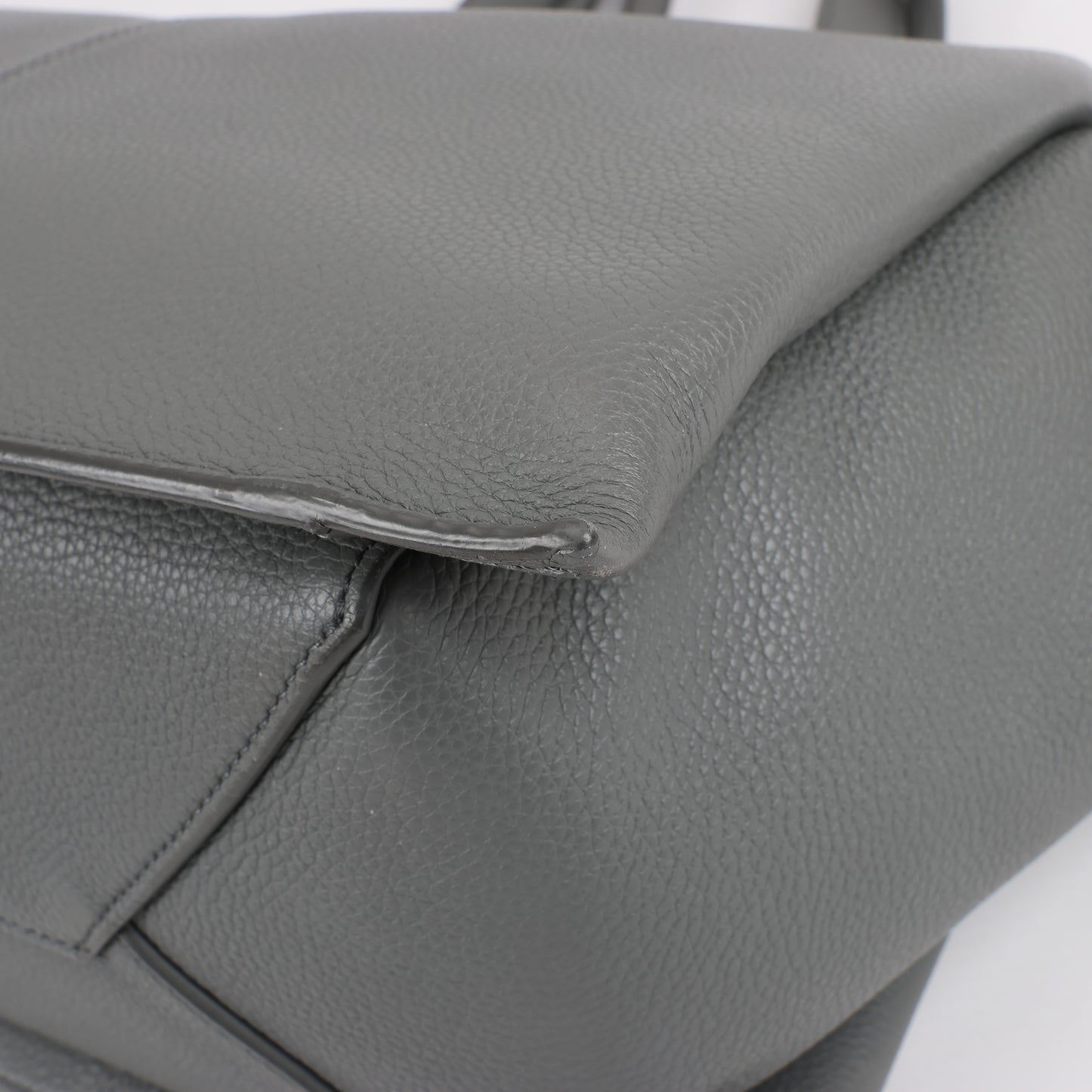 Celine Tri-Fold Leather Shoulder Bag in Grey