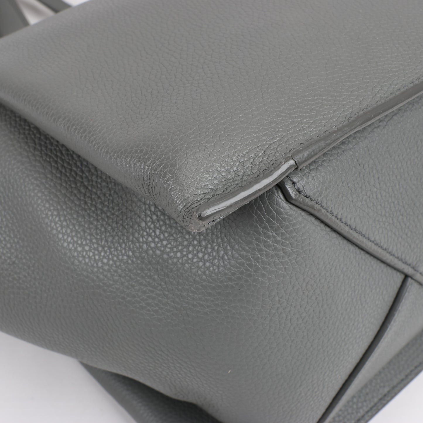 Celine Tri-Fold Leather Shoulder Bag in Grey