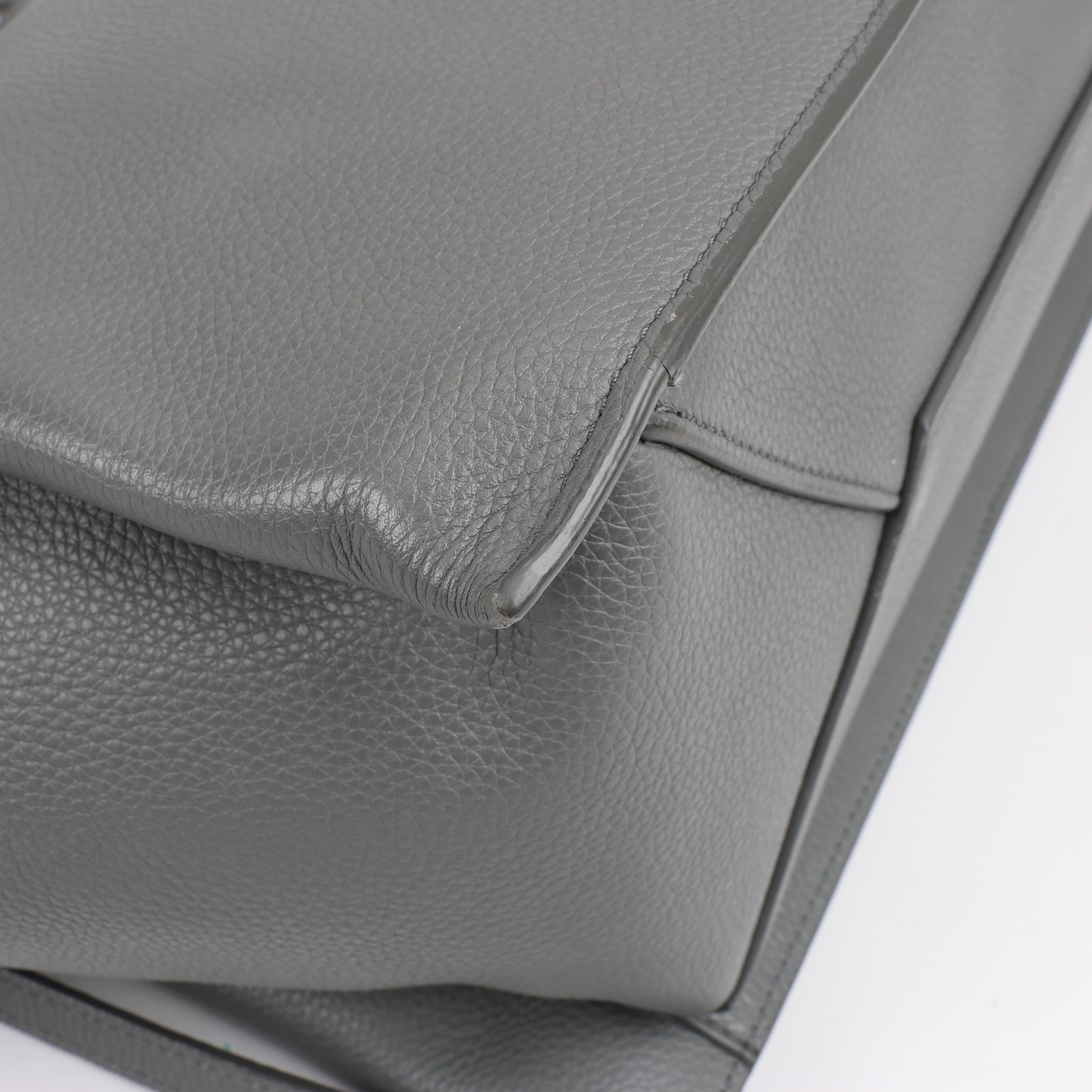 Celine Tri-Fold Leather Shoulder Bag in Grey