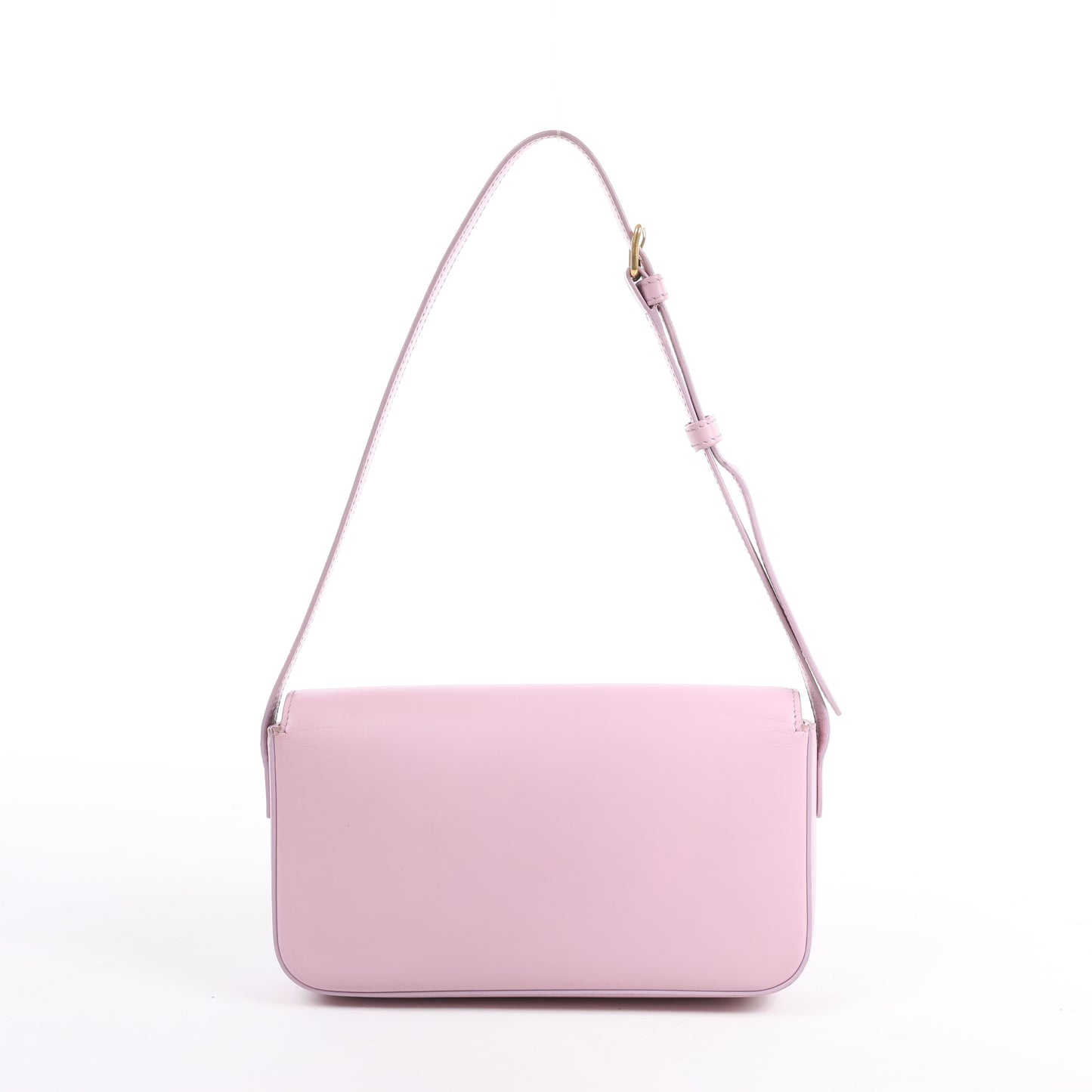 Celine Triomphe, kleine Schultertasche aus glattem Leder in Rosa