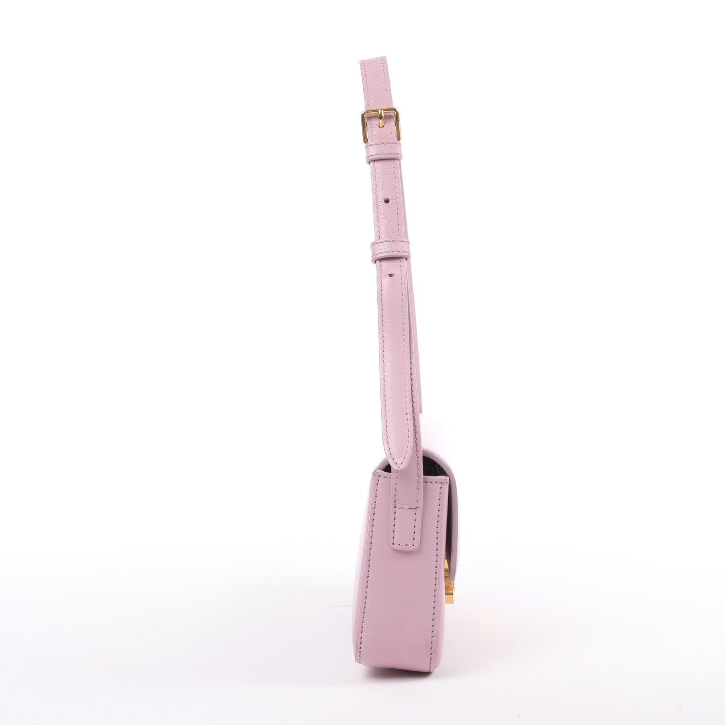 Celine Triomphe, kleine Schultertasche aus glattem Leder in Rosa