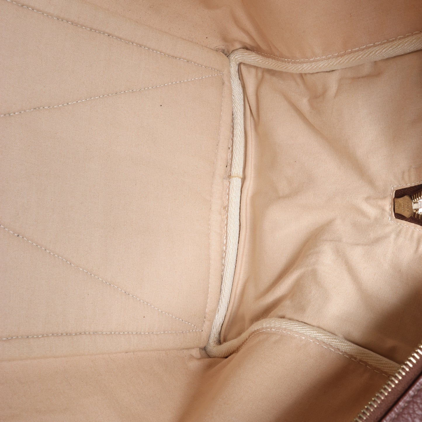 HERMES Victoria 43 Taurillon x Toile Reisetasche in Braun x Beige