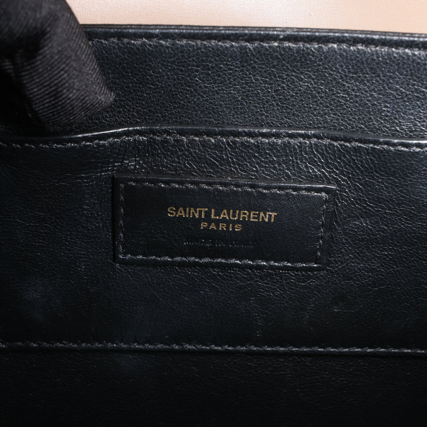 Sac à bandoulière en cuir Solferino de Saint Laurent Paris en beige