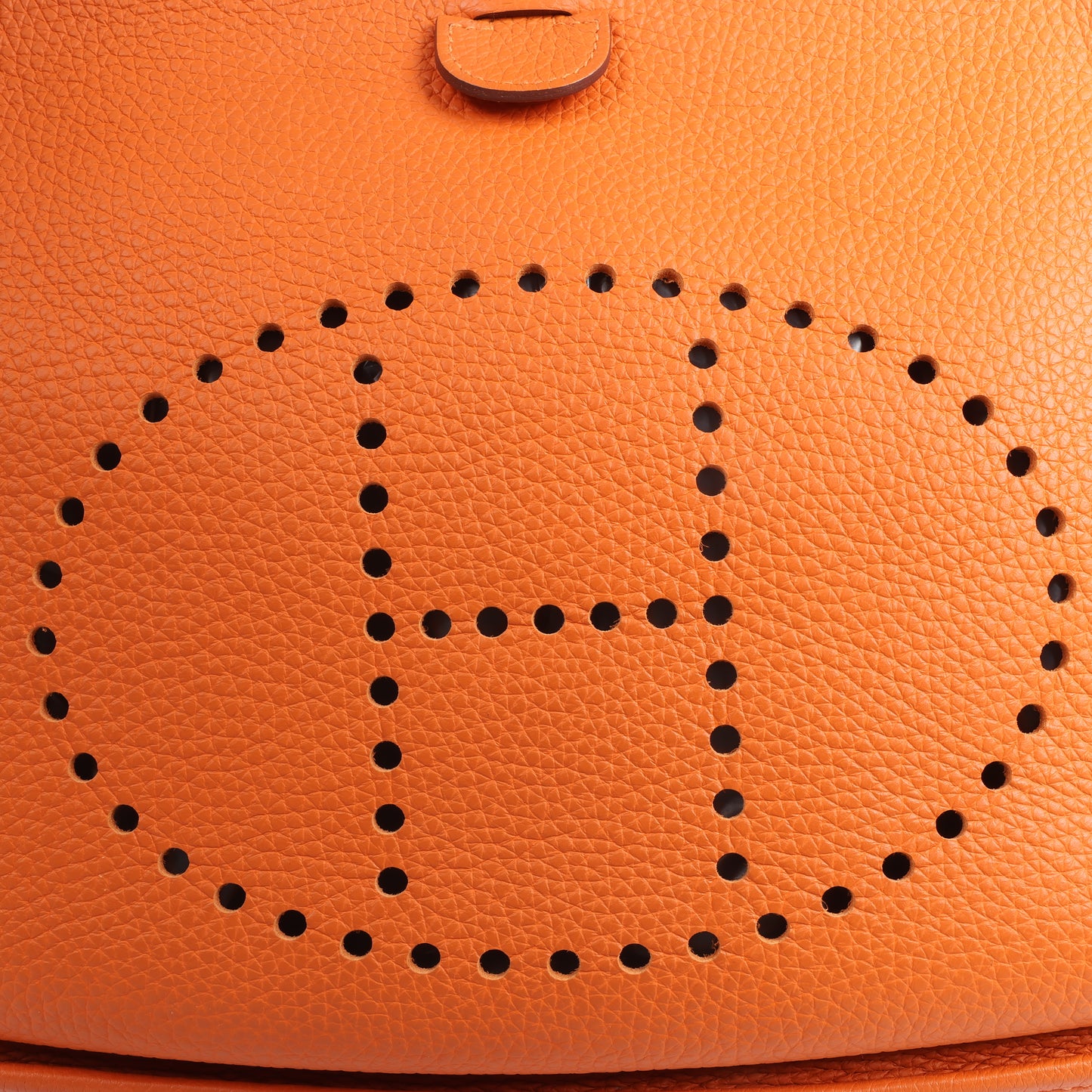 HERMES Evelyne 1 33 GM Taurillon Clemence Orange Silber Metallbeschläge Umhängetasche □JO: 2011