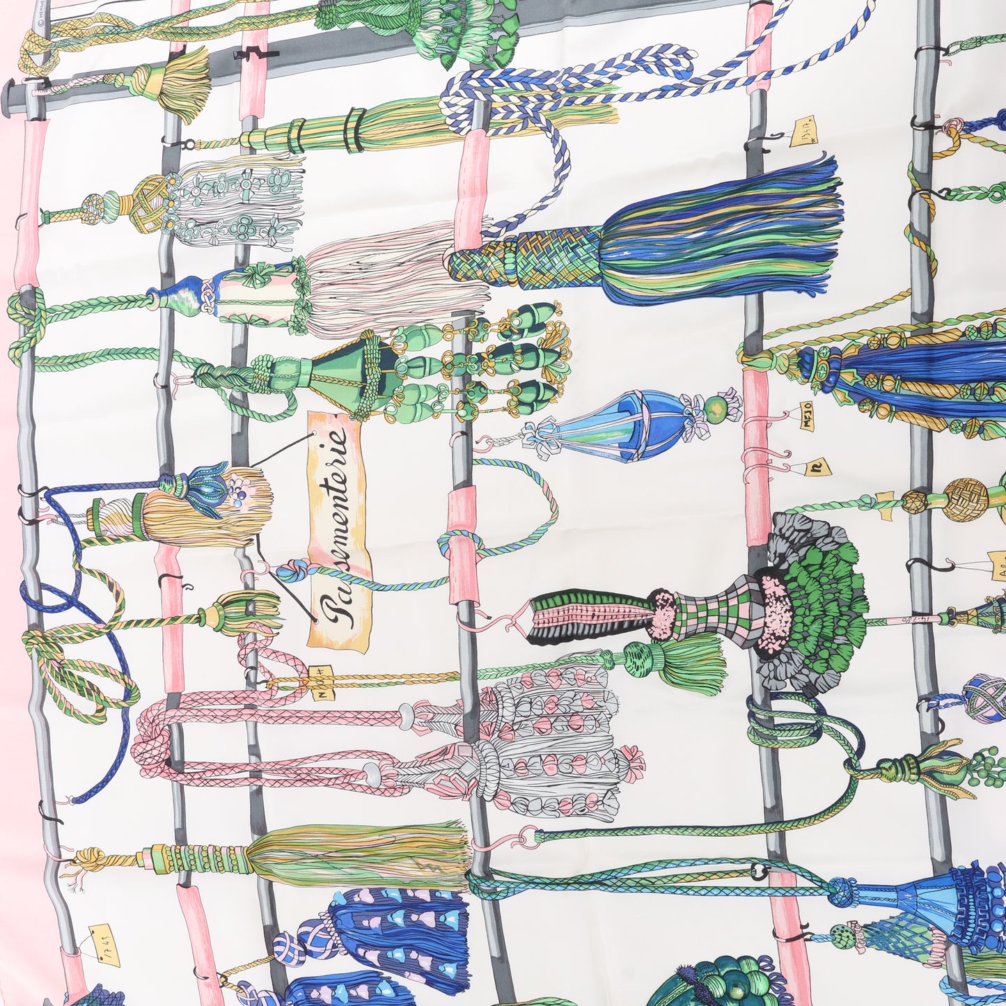 Hermes Carré 90 "PASEMENTERIE" 100% Soie Foulard