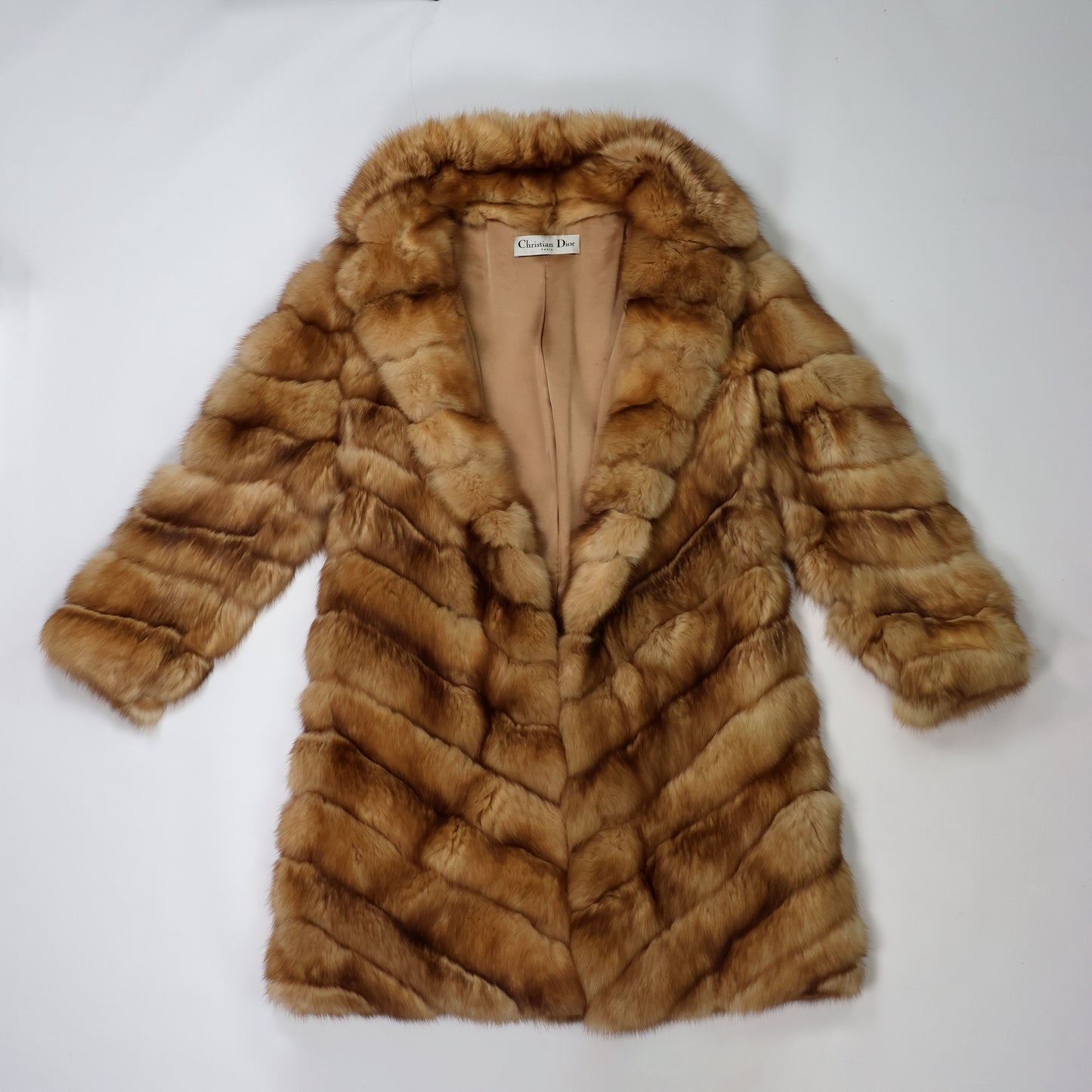 Vintage Christian Dior Paris Golden Fox Fur Coat