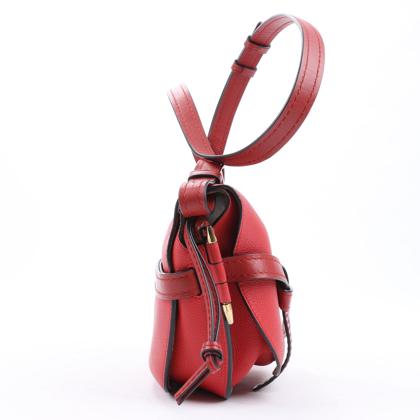 LOEWE Soft Grain Calfskin Mini Gate Crossbody Bag Scarlet Red Burnt Red