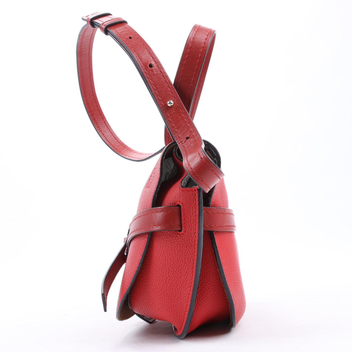 LOEWE Soft Grain Calfskin Mini Gate Crossbody Bag Scarlet Red Burnt Red