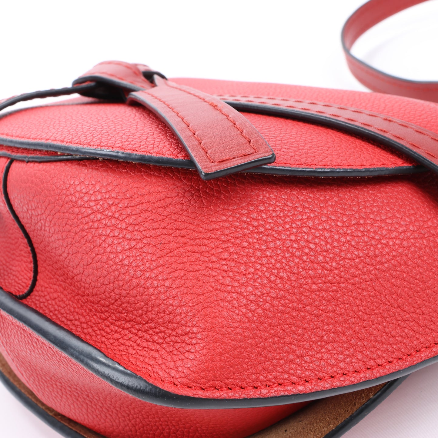 LOEWE Soft Grain Calfskin Mini Gate Crossbody Bag Scarlet Red Burnt Red