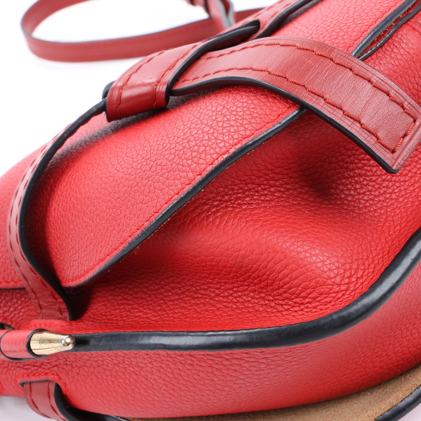 LOEWE Soft Grain Calfskin Mini Gate Crossbody Bag Scarlet Red Burnt Red