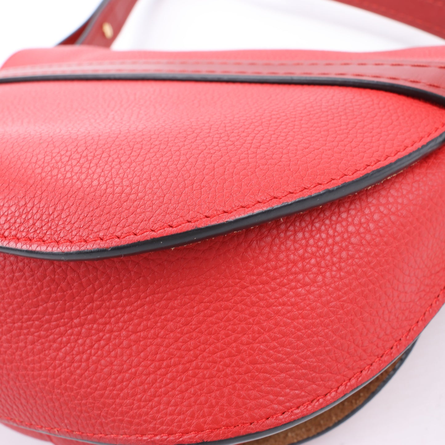 LOEWE Soft Grain Calfskin Mini Gate Crossbody Bag Scarlet Red Burnt Red