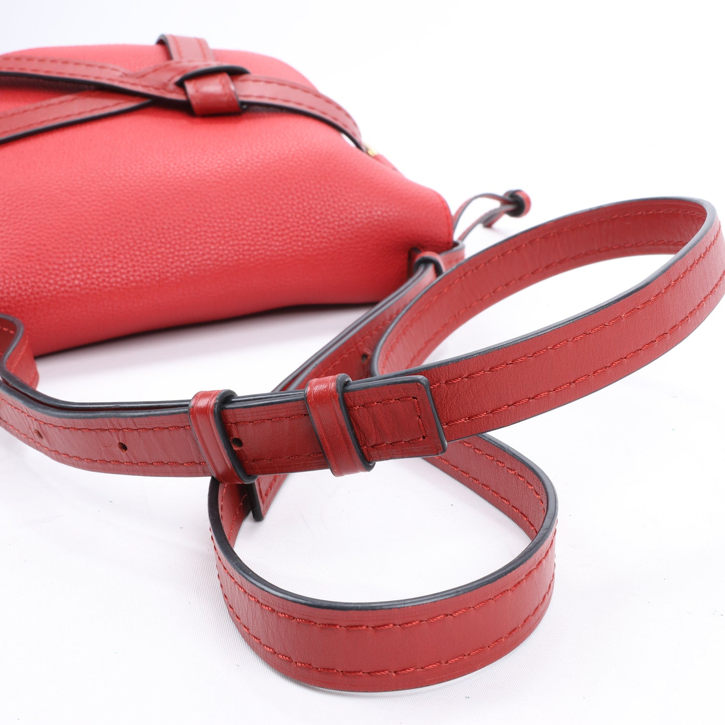 LOEWE Soft Grain Calfskin Mini Gate Crossbody Bag Scarlet Red Burnt Red