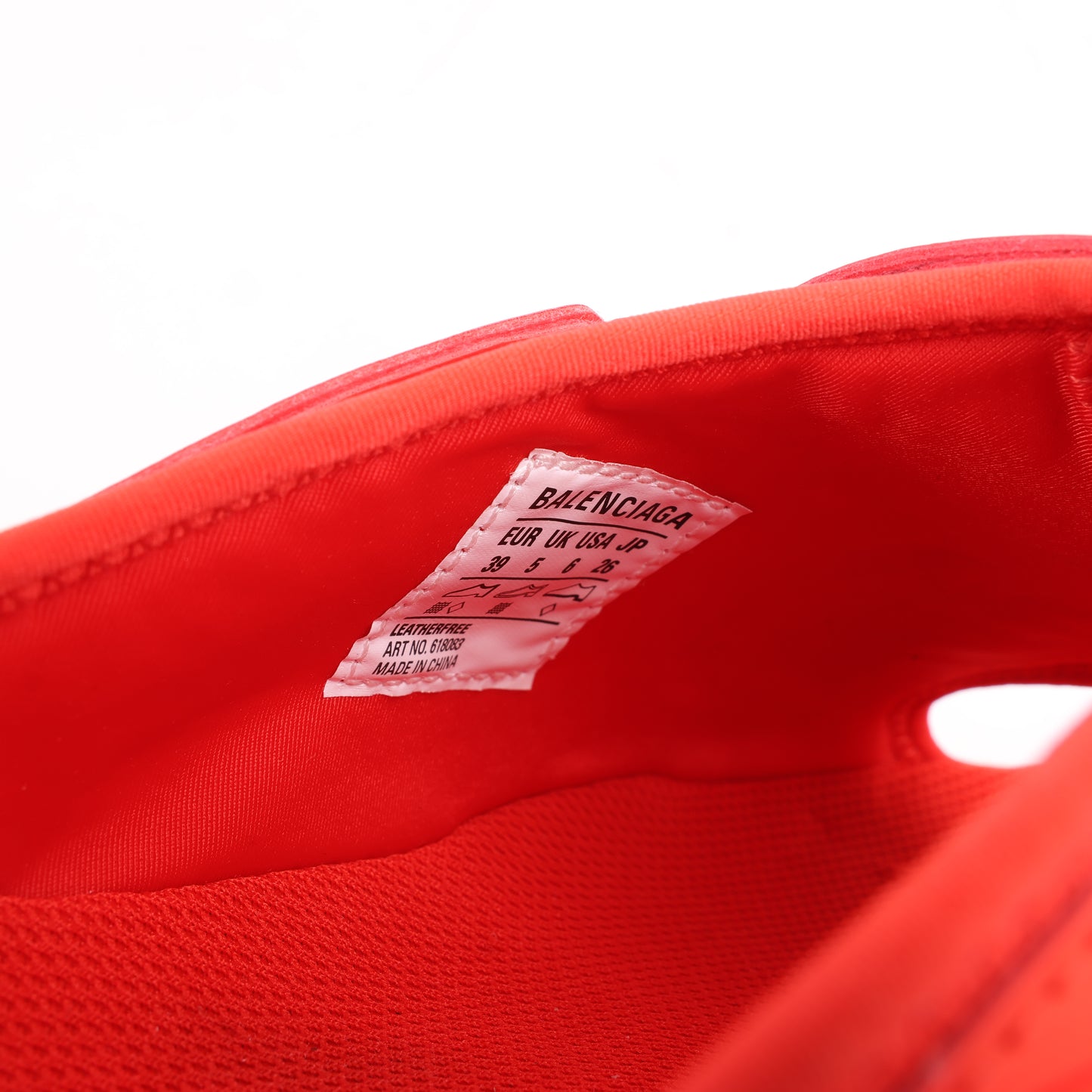 Balenciaga Stoff x Gummisandalen in Rot 618083, Größe 39 EU