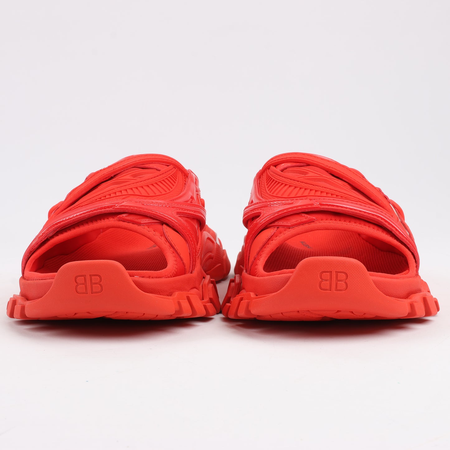 Balenciaga Stoff x Gummisandalen in Rot 618083, Größe 39 EU