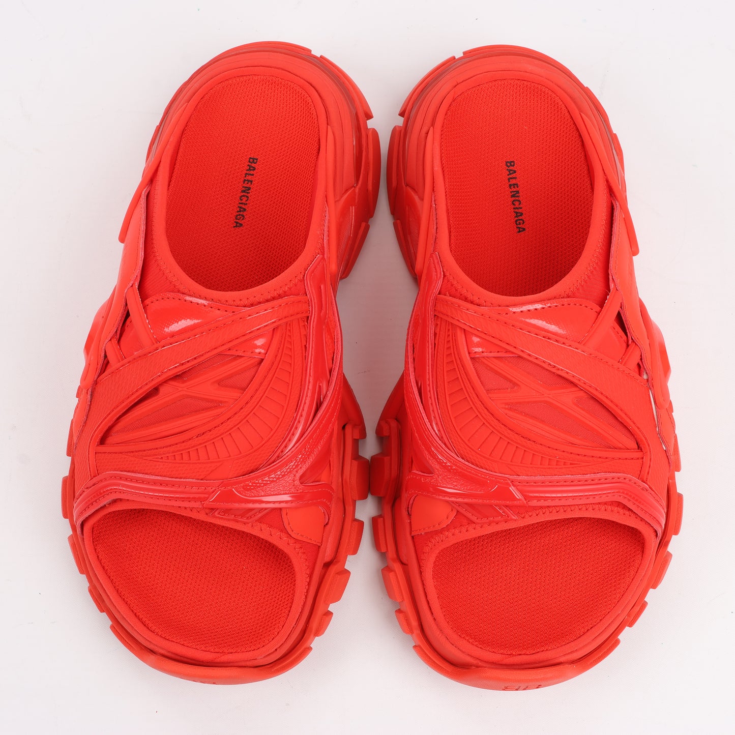 Balenciaga Stoff x Gummisandalen in Rot 618083, Größe 39 EU