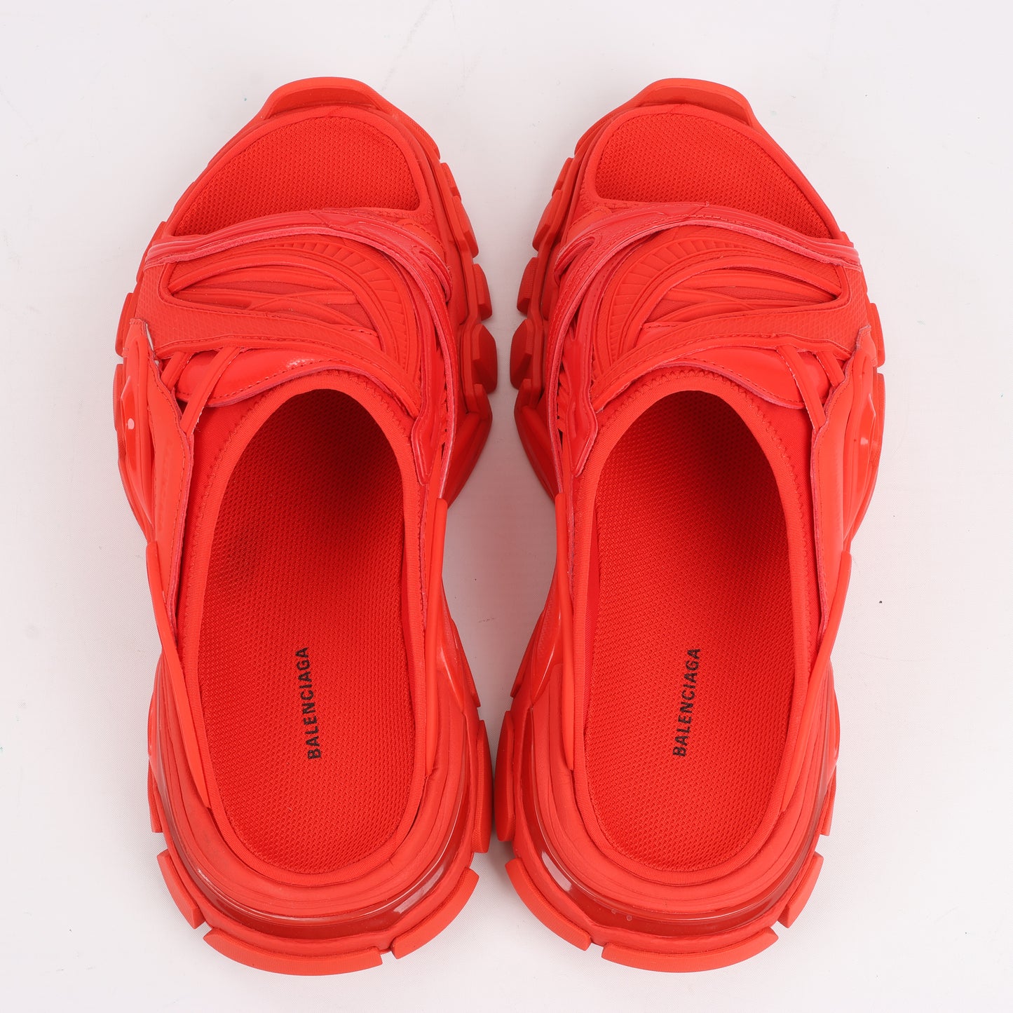 Balenciaga Stoff x Gummisandalen in Rot 618083, Größe 39 EU