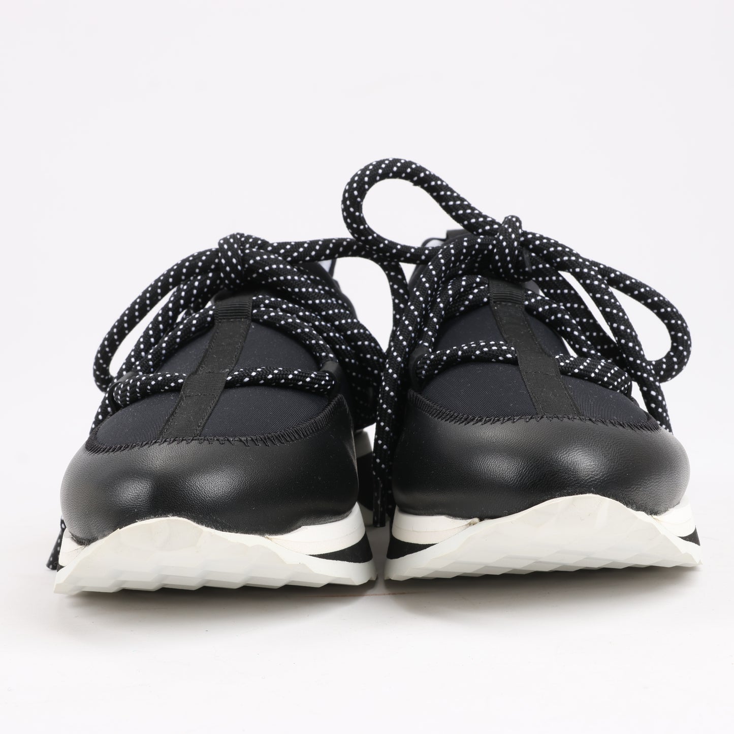 Pierre Hardy Leder x Stoff Sneakers in Schwarz x Marineblau, Größe 37 EU