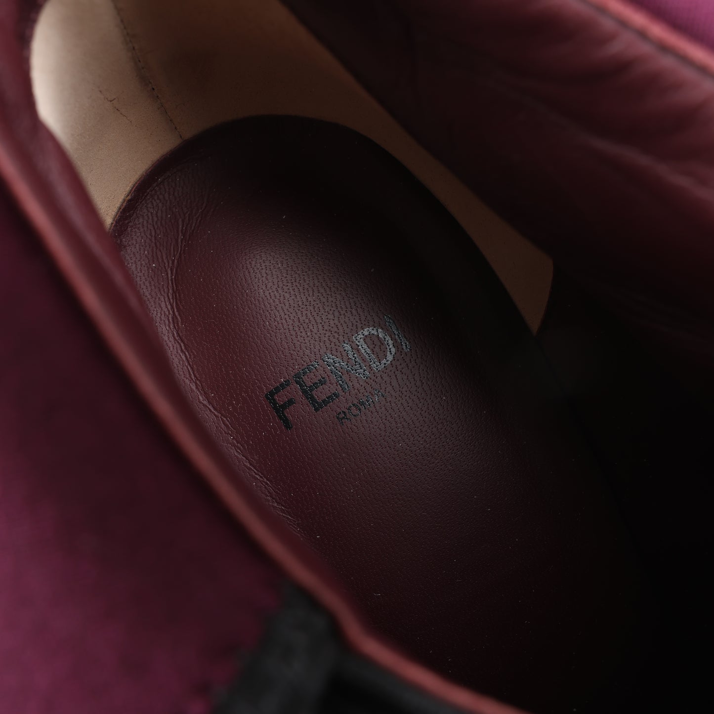 Fendi Lederstiefeletten in Schwarz, Größe 38 EU