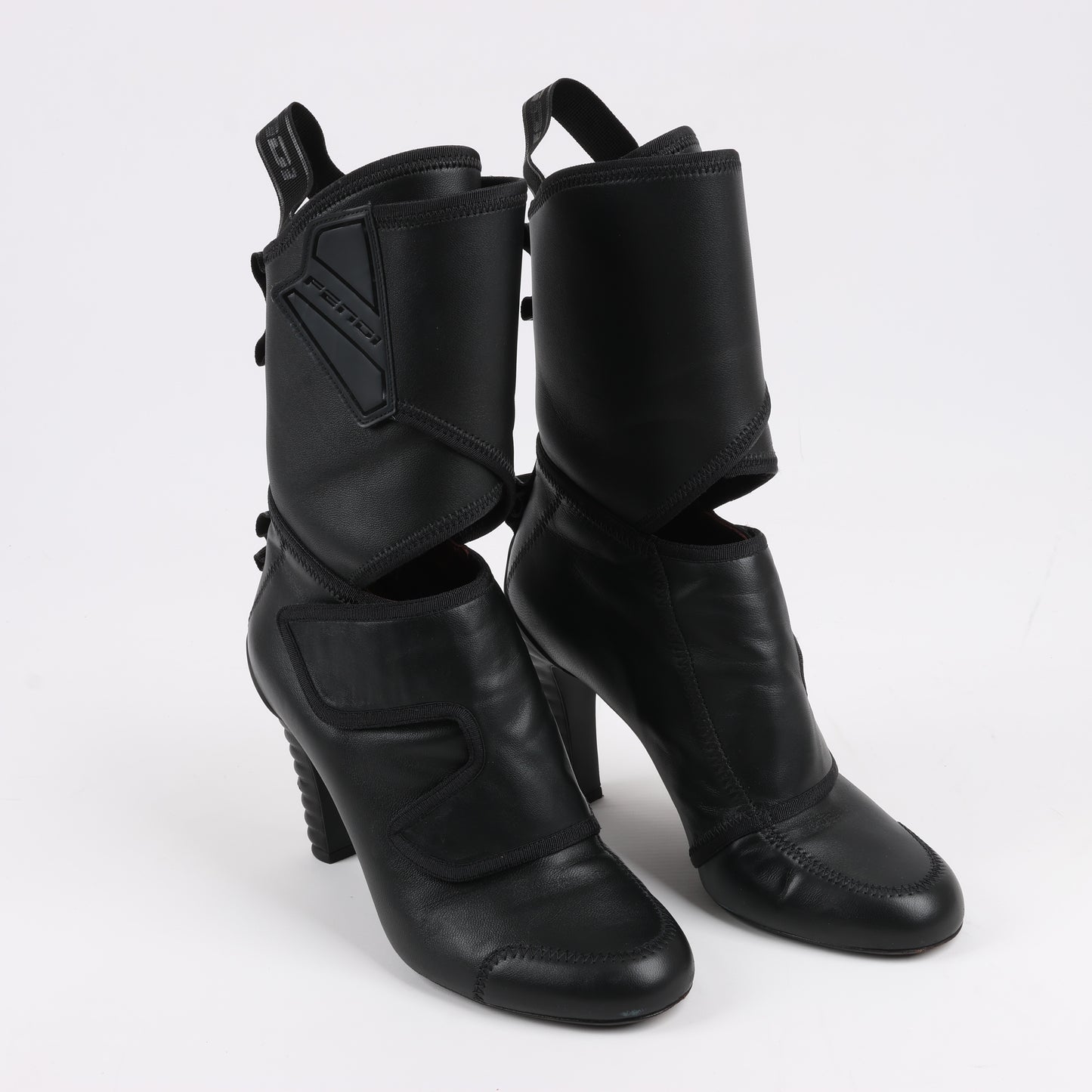 Fendi Lederstiefeletten in Schwarz, Größe 38 EU
