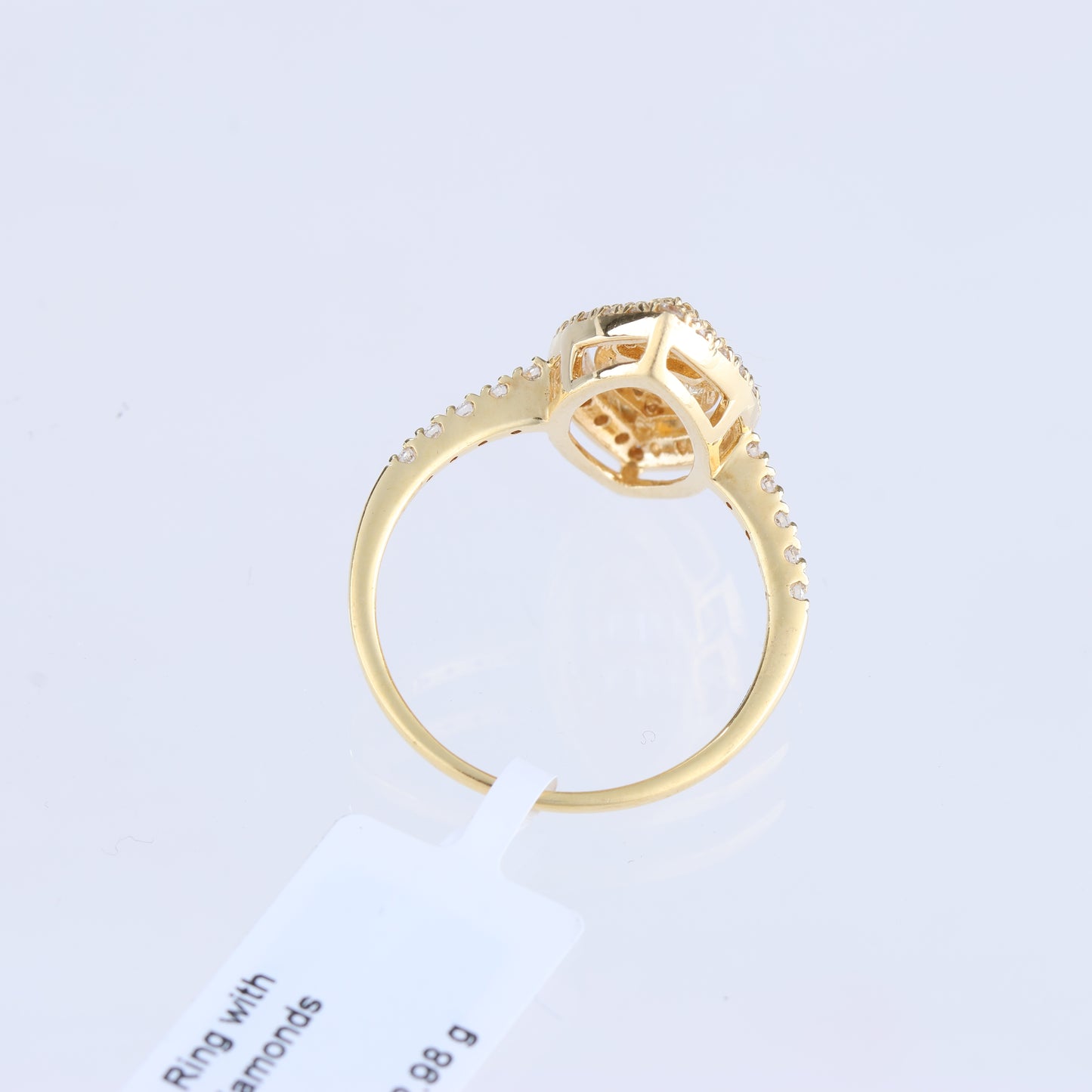 Non Signe / Unsigned 18k Yellow GOLD RING with diamonds