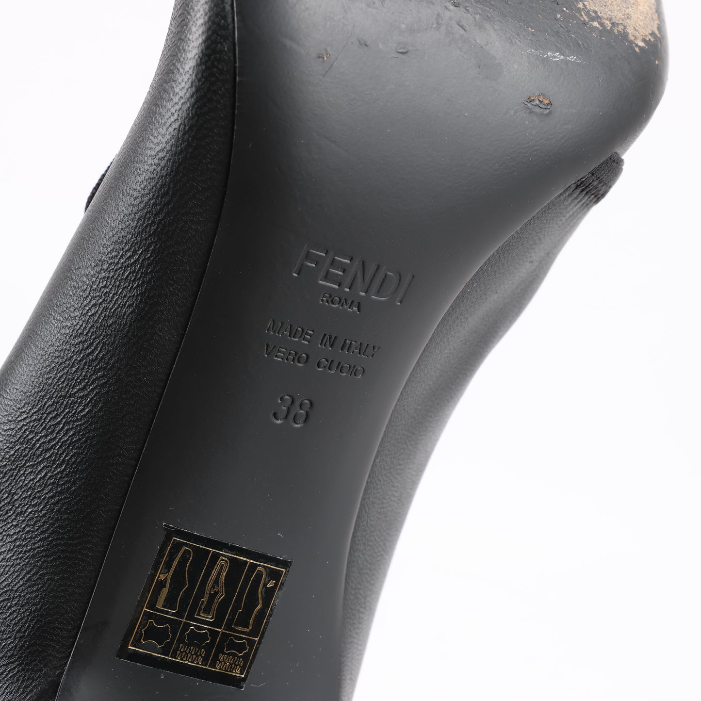 Fendi Lederstiefeletten in Schwarz, Größe 38 EU