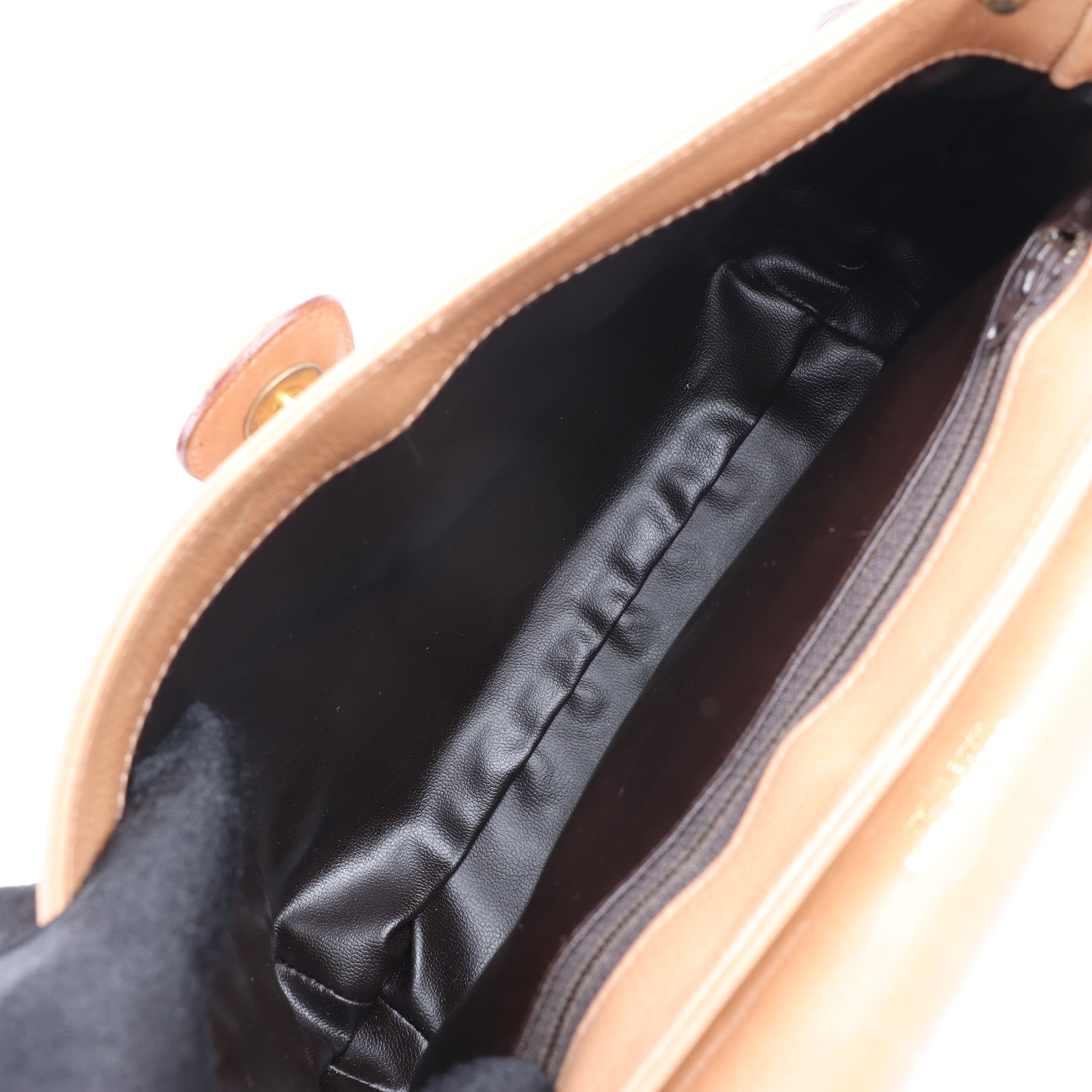 Celine Triomphe Quilted Leather Crossbody Bag in Camel