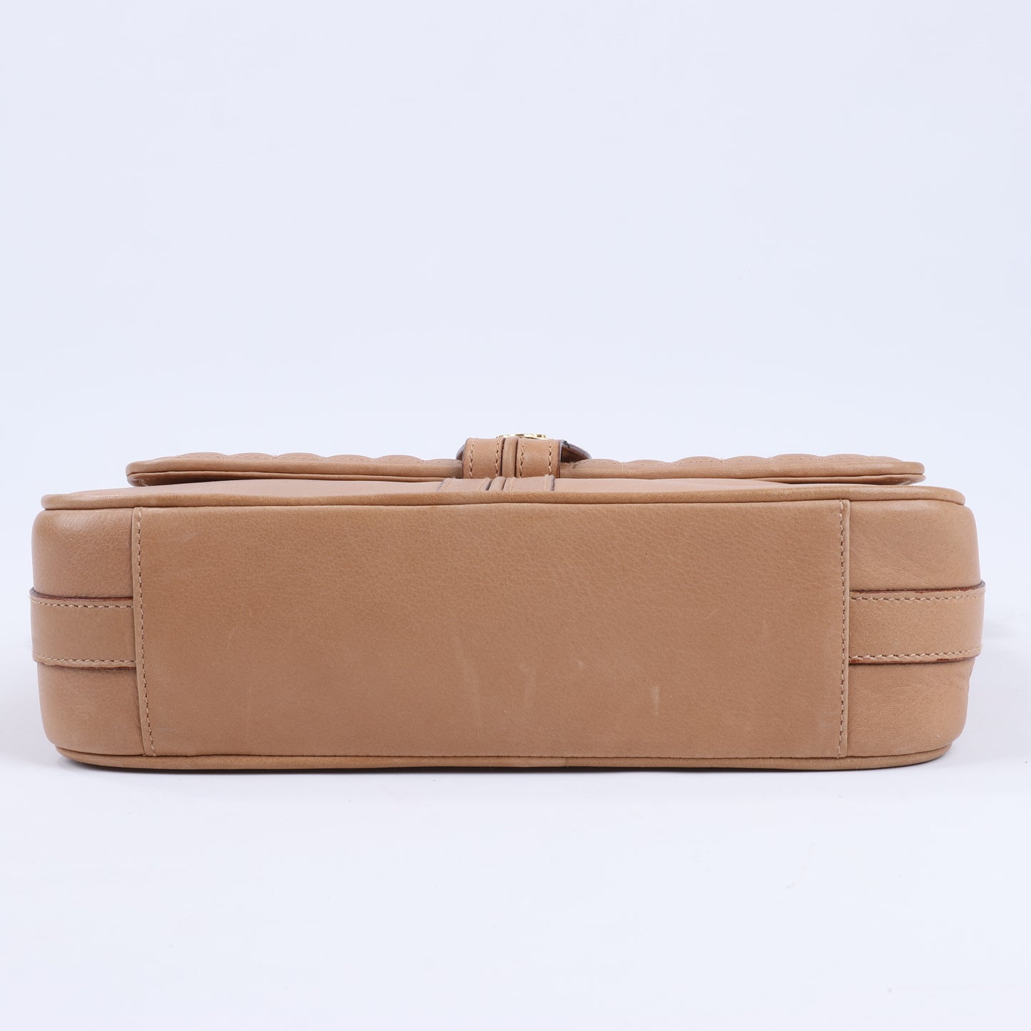 Celine Triomphe Quilted Leather Crossbody Bag in Camel