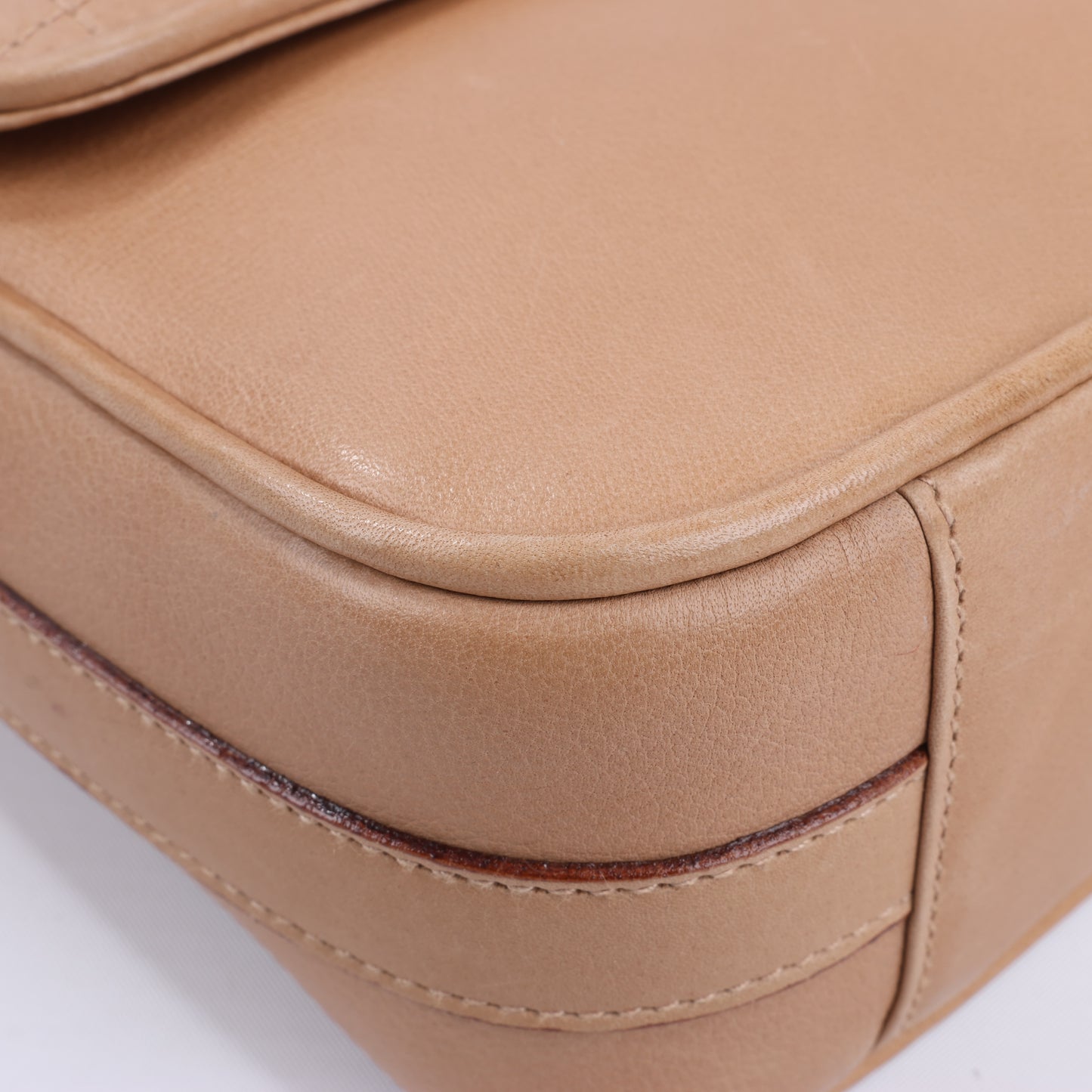 Celine Triomphe Quilted Leather Crossbody Bag in Camel