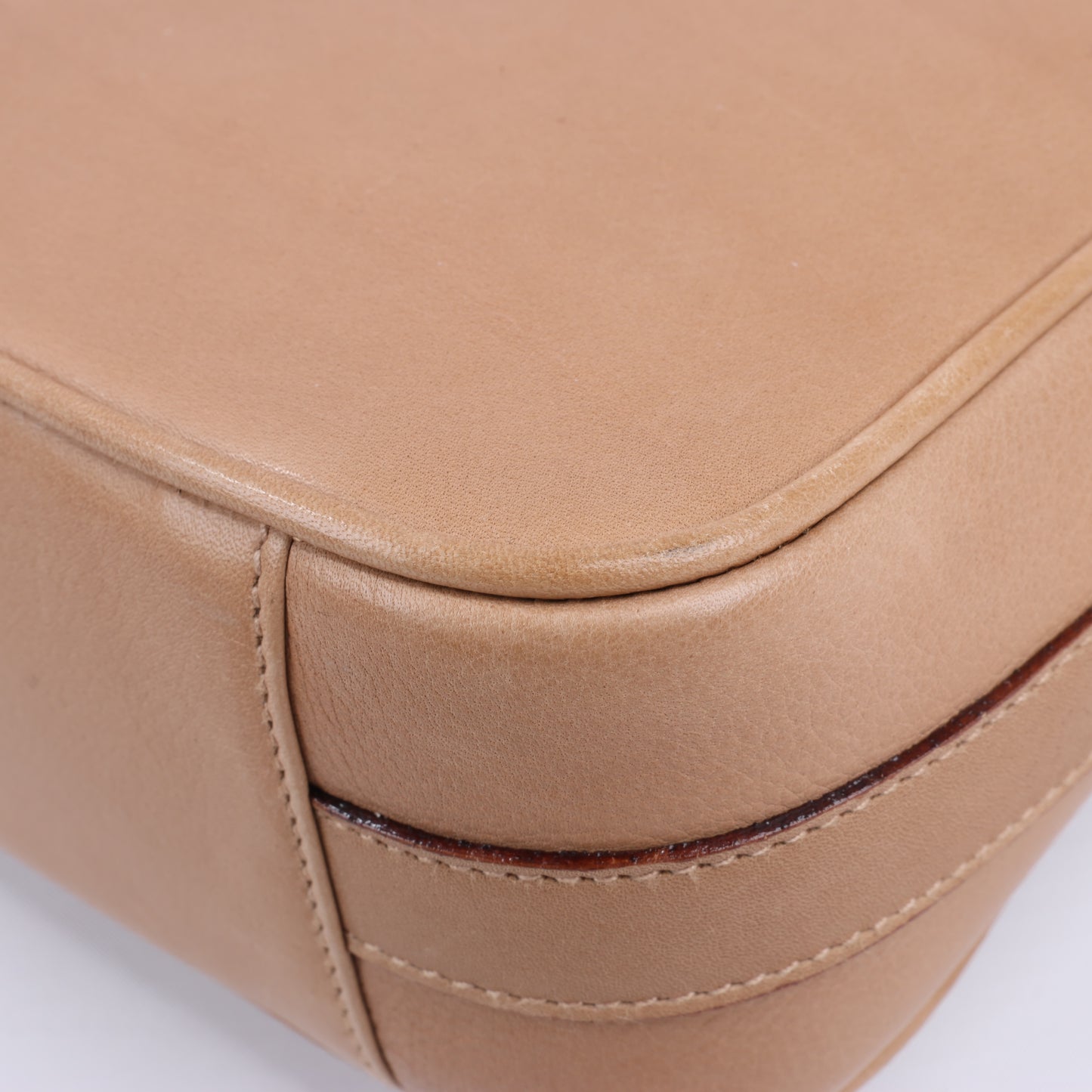 Celine Triomphe Quilted Leather Crossbody Bag in Camel