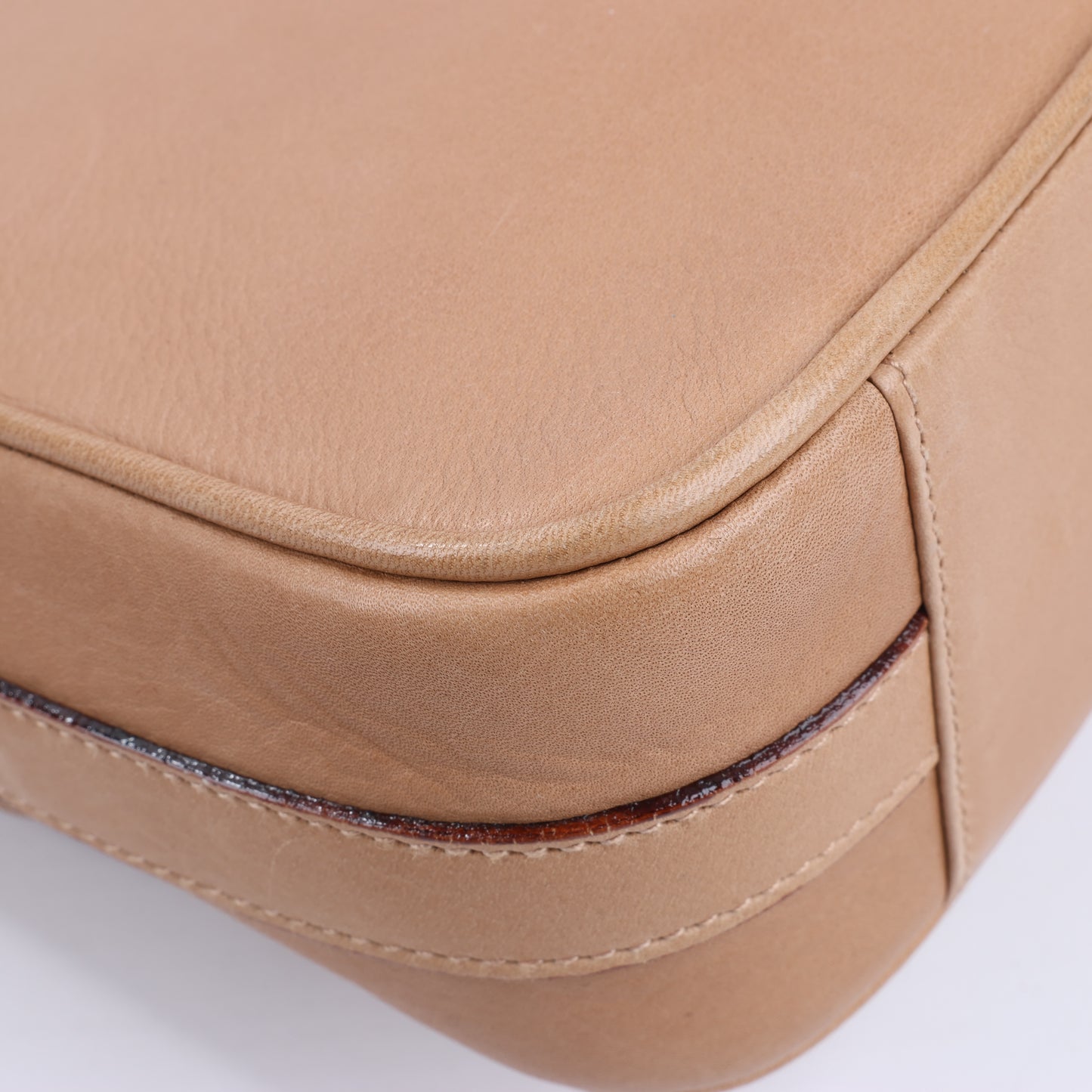 Celine Triomphe Quilted Leather Crossbody Bag in Camel